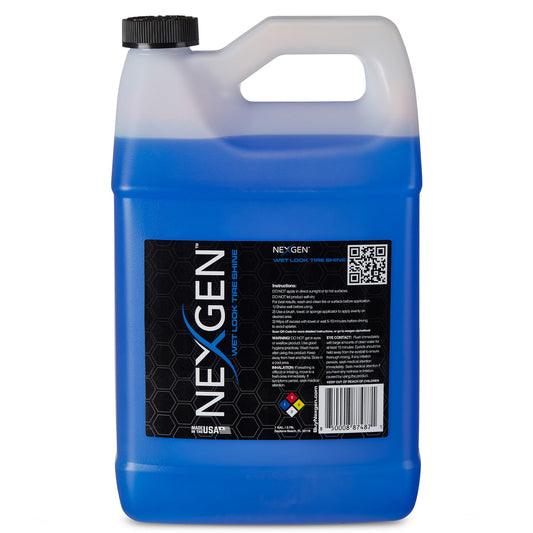 Nexgen Wet Look Tire Shine (Gallon) - High-Gloss Finish & UV Protection - Keeps Tires & Trim Fresh - On-The-Go Car Detailing - Car Cleaning Supplies - for Tires, Plastic, Rubber, & Vinyl