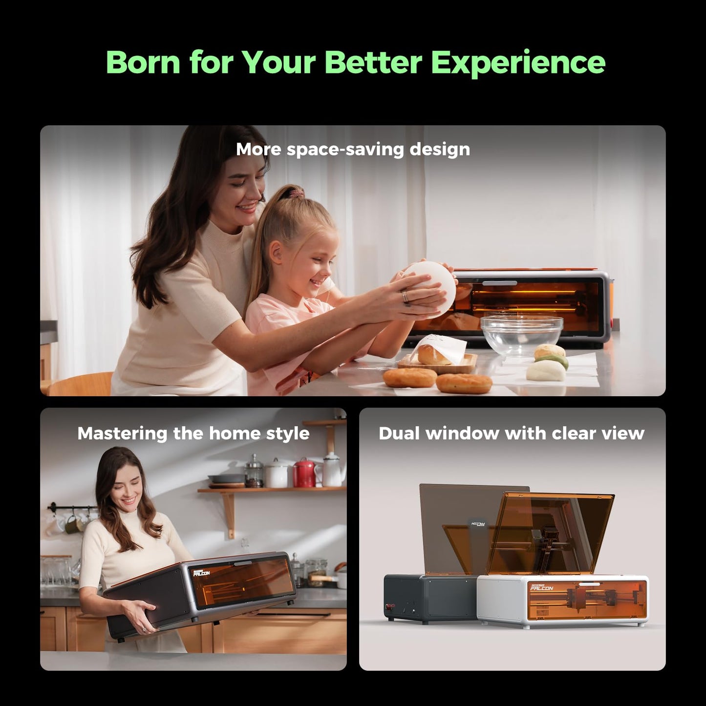 Creality Falcon A1 10W Laser Engraver with Air Assist, Pre-Assembled Laser Cutter for Beginners, 600mm/s Fast Speed, HD Camera Positioning & Material Recognition, Class 1 Safety, Ideal for Wood &Metal