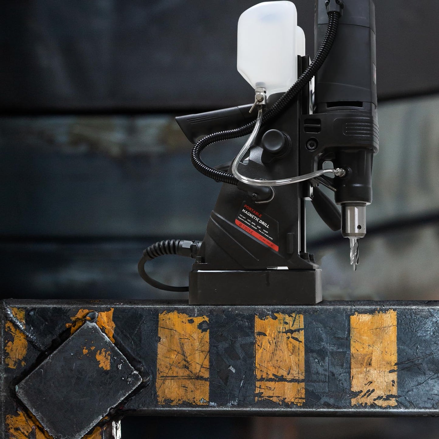 S&F STEAD & FAST Mag Drill Press Kit, 1100W Portable Magnetic Drill, 700 rpm No Load Speed, Max Depth of Cut 2", Max Boring Diameter 1-9/16", Carrying Case