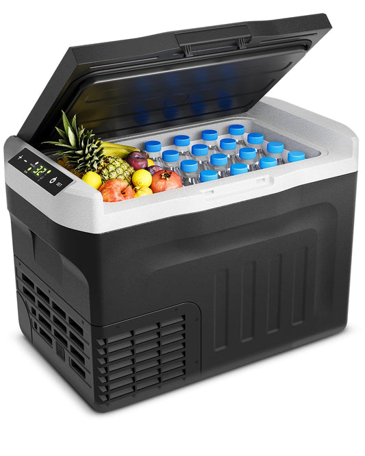 Feelfunn 12V Refrigerator - 32QT(30L) Electric Cooler 12/24V DC&110-240V AC, Fast Cooling Portable Freezer for Camping Travel Outdoor Truck RV SUV, Car Fridge -4~68°F