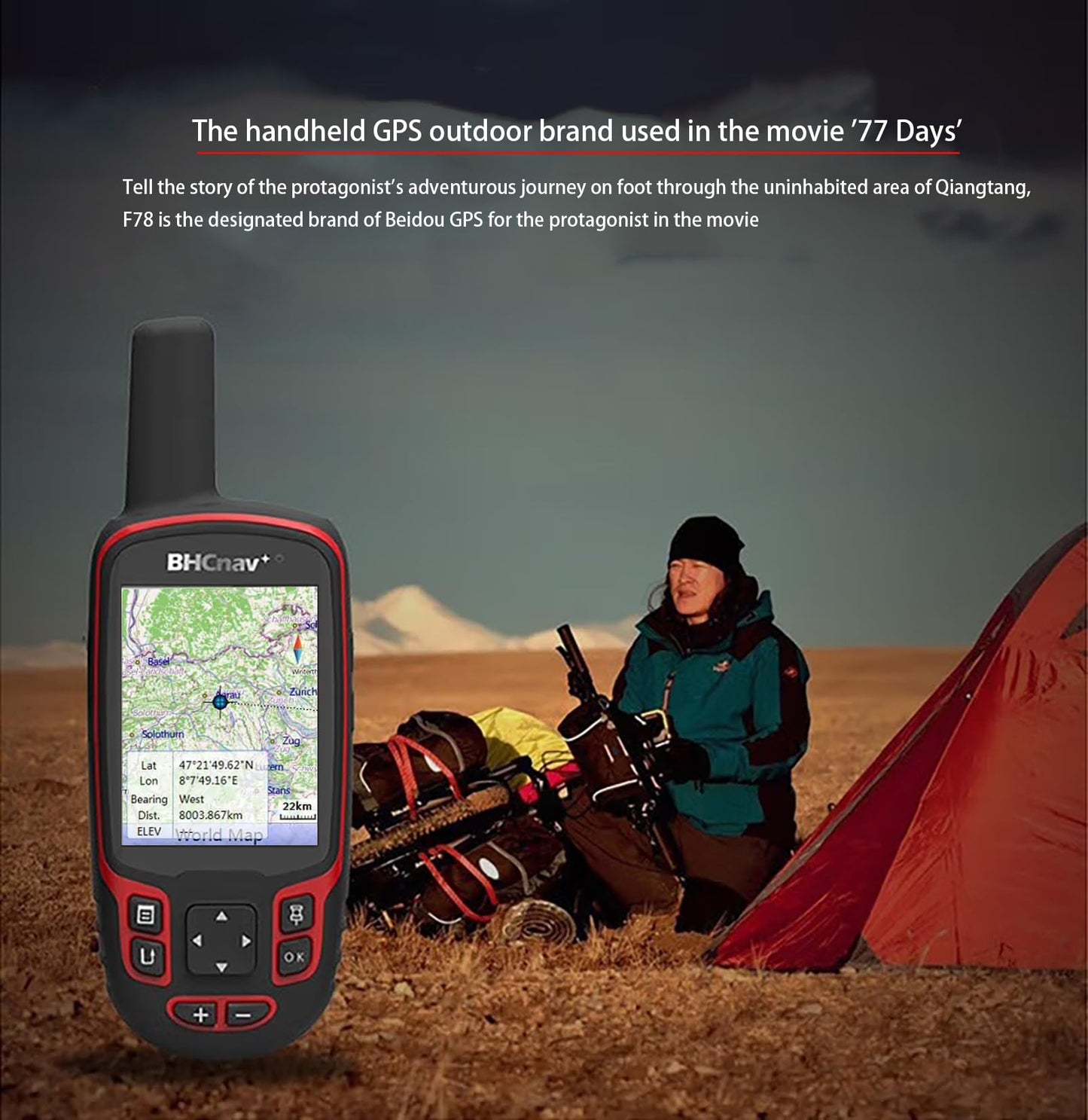 BHCnav NAVA Pro F78 Waterproof Handheld GPS Units,Button-Operated Handheld with Altimeter,Thermometer and Compass-2.8" Color Display, Expanded Satellite Support and Multi-Band Technology