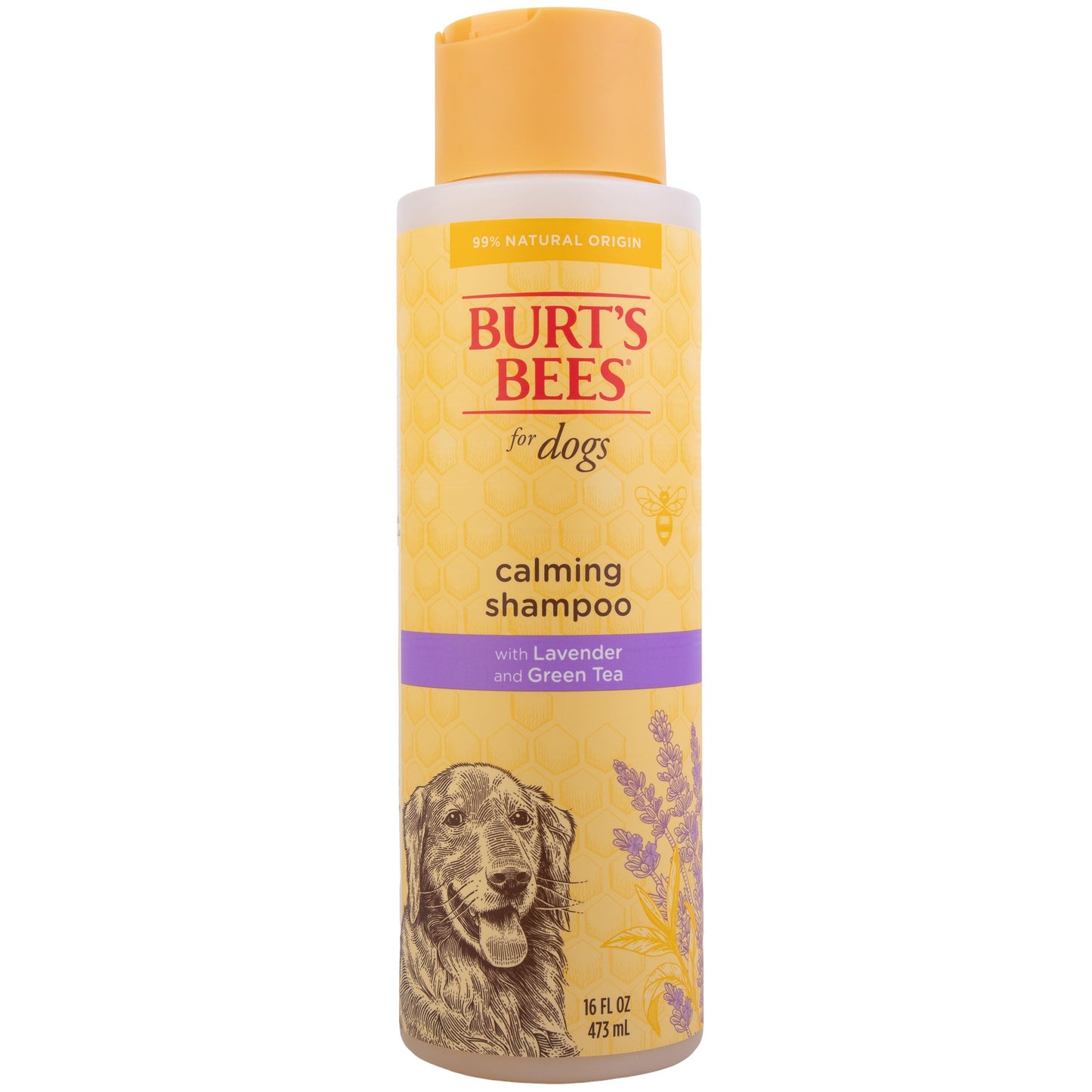 Burt's Bees for Pets Calming Dog Shampoo with Lavender and Green Tea, 95% Natural Origin Formulas, Soothing Canine Cleanser - Gentle Wash, 16 oz