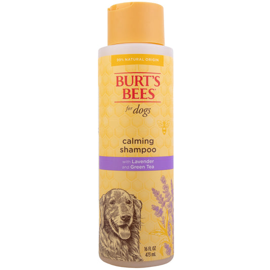 Burt's Bees for Pets Calming Dog Shampoo with Lavender and Green Tea, 95% Natural Origin Formulas, Soothing Canine Cleanser - Gentle Wash, 16 oz