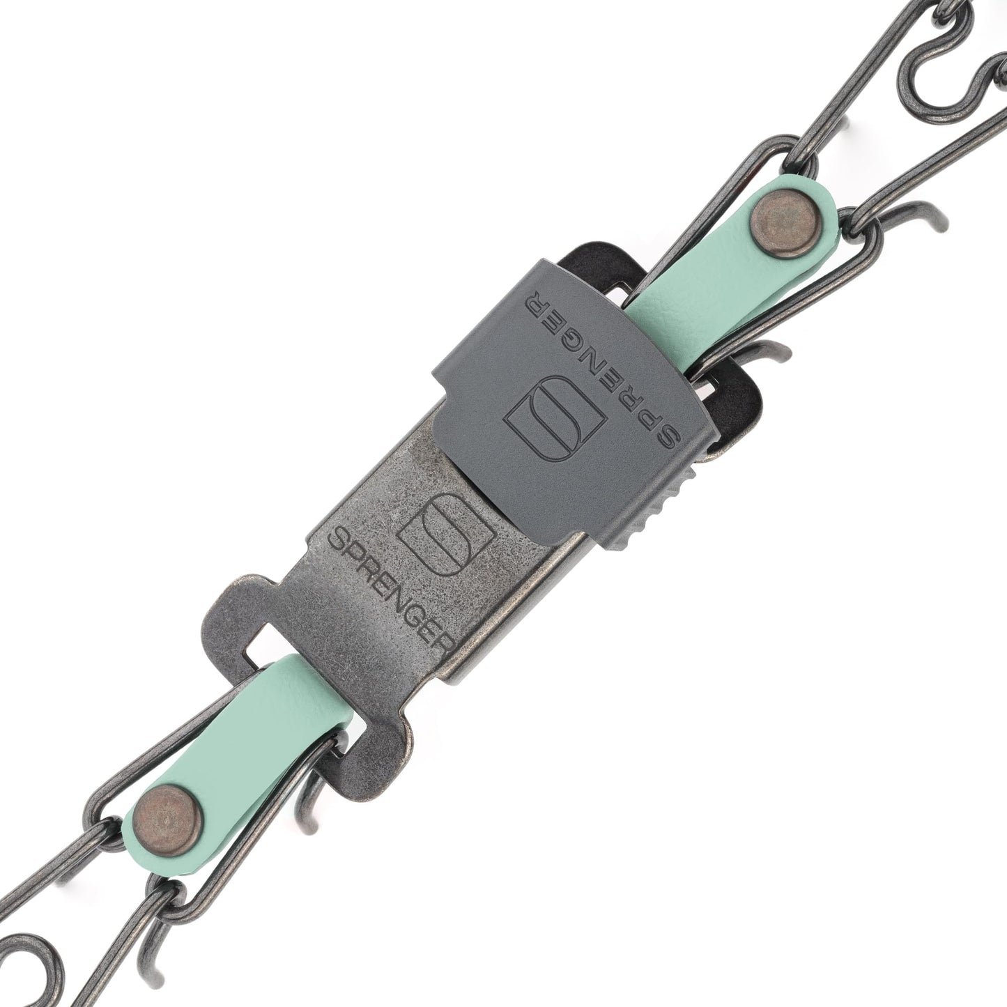 Herm Sprenger Black Stainless Steel Dog Collar with Quick Release ClicLock Buckle and Biothane Insert Training Collar Made in Germany (Sage Green, 16in x 2.25mm(Neck Size up to 13-14in))