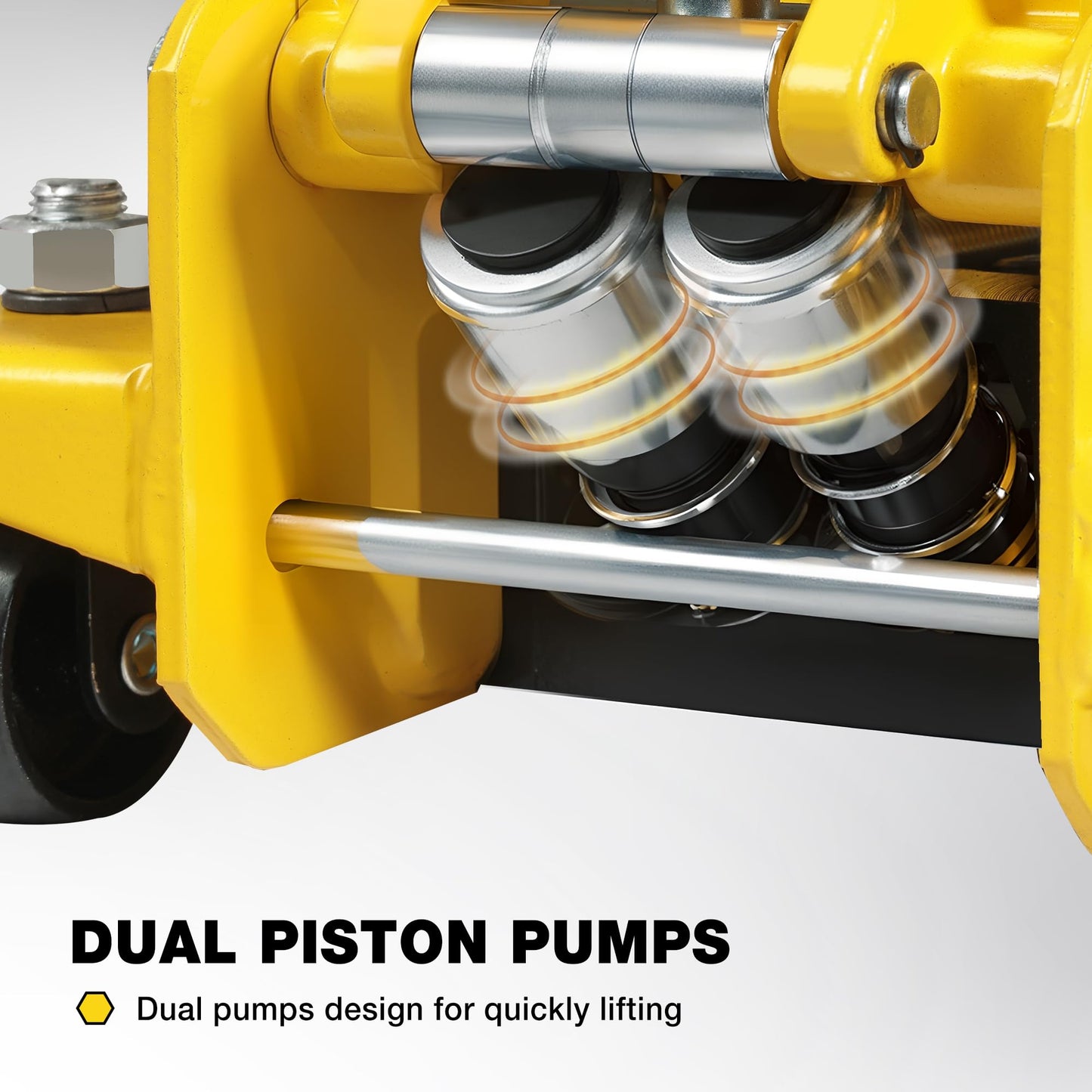 YELLOW JACKET 3.5 Ton Low Profile Floor Jack Quickly Lift Hydraulic Car Jack with Dual Pumps, 7700 lb Capacity