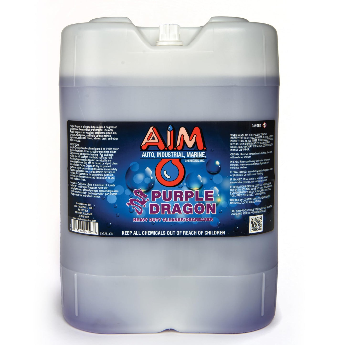AIM Chemicals Purple Dragon Heavy Duty Degreaser – For Cars, Trucks, Equipment, and Concrete. Powerful wheel & tire cleaner for industrial use & car detailing. Compatible with wheel brush - 5 Gal
