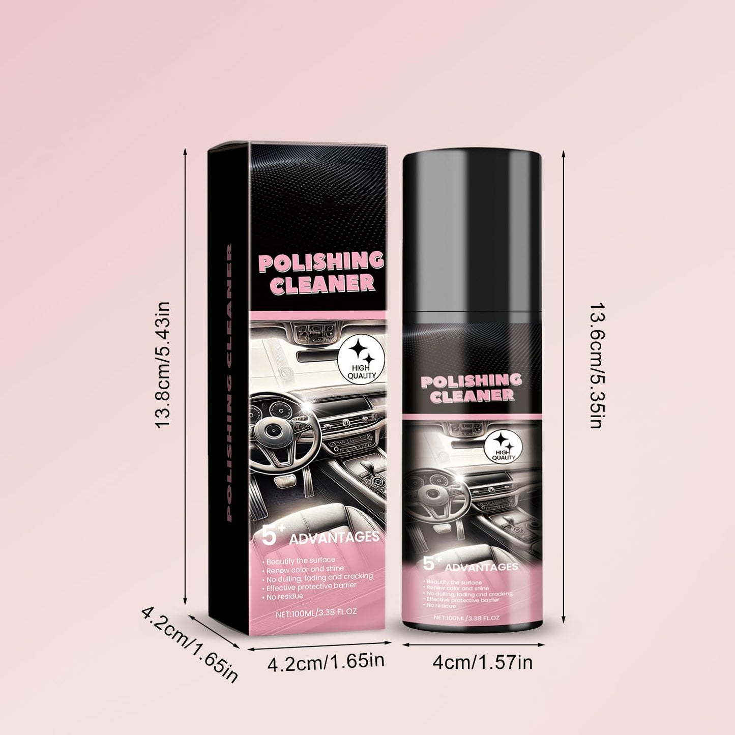 MQG Car Interior Cleaner, Vehicle Interior Polish, 100ml Car Interior Cleaner, Interior Detailer Spray, Total Car Interior Cleaner Rejuvenation, Decontaminatio, Interior All Purpose Car Cleaner