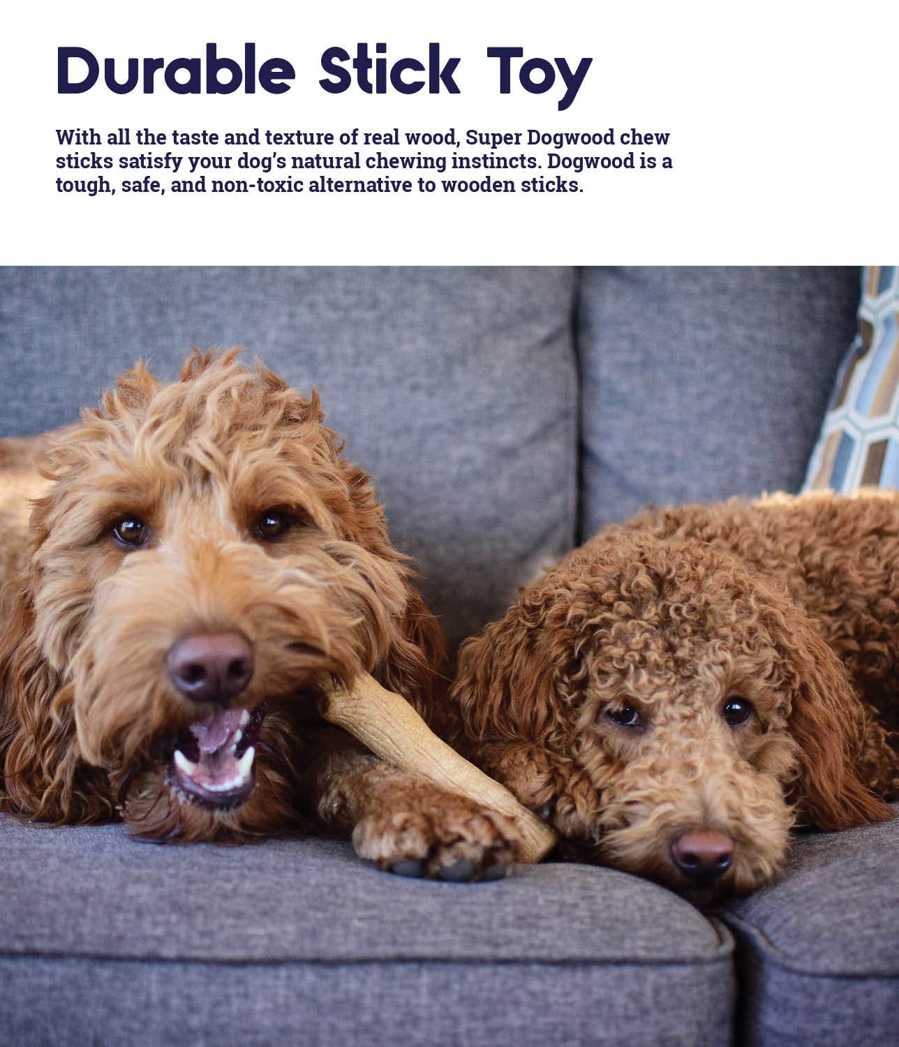 Petstages Outward Hound Super Dogwood Durable Dog Chew Toy, Large - Long Lasting Chew Stick Made with Real Wood - USA Made, L