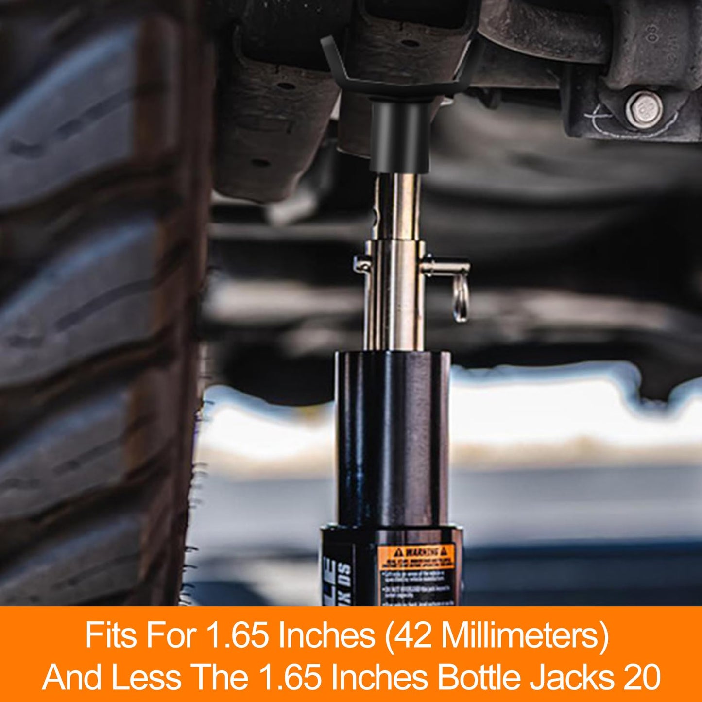 Hicarer Bottle Jack Adapter Lifting Saddle, Safe Steel Axle Saddle Adapter for 12t Bottle Jack for Accessories 3-4" Round or Square Axle Tube Fits 1.65" or Smaller Diameter Shaft Saddles(Black)