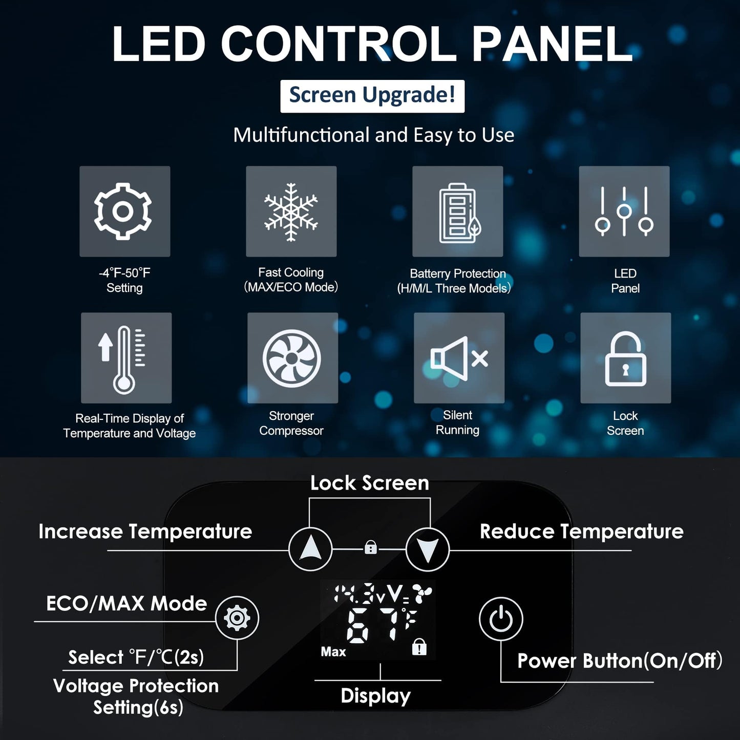 EUHOMY 12 Volt Refrigerators, 17QT Car Refrigerator APP Control, Car Fridge with 12/24V DC & 110-240V AC, Portable Refrigerator Freezer Fridge Cooler for Car, RV, Camping, Travel, Fishing, Outdoor Use