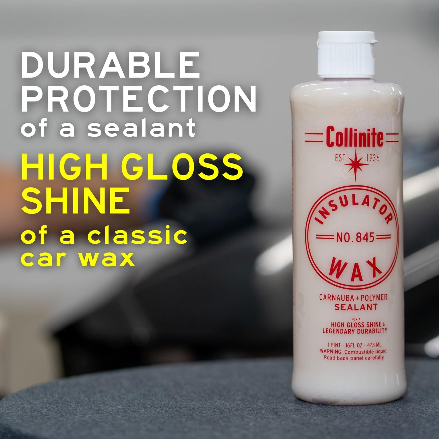 Collinite 845 Insulator Wax - Carnauba+Polymer Sealant, High Gloss, Durable Beading & Long-Lasting Paint Protection for Cars, Boats, Trucks, RVs, Motorcycles (16 fl oz) Pack of 12 (Full Case)