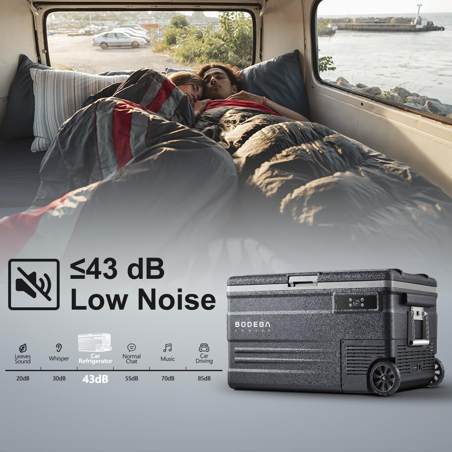 BODEGACOOLER 12 Volt Car Refrigerator,80 Quarts Portable Fridge,75L RV Freezer Single Zone,with APP Control,-4℉-68℉ Car Cooler,12/24V DC & 100-240V AC for Travel, Camping,Outdoor,Truck,SUV