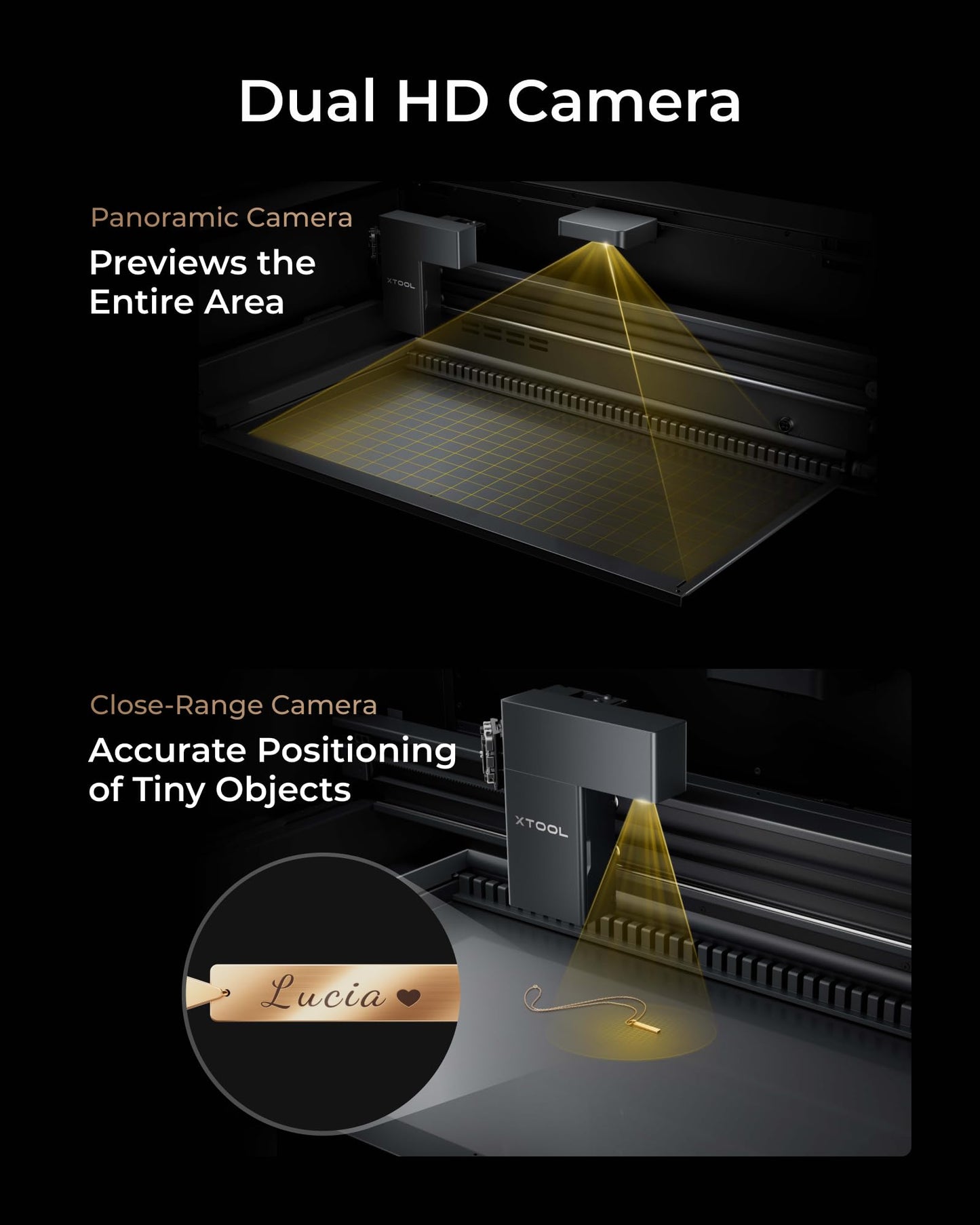 xTool P2S 55W CO2 Laser Cutter, Smart Desktop CO2 Laser Engraver and Cutter Machine, Dual Smart 16MP Cameras, 3D Curved Cylinder Engraving, Create with Wood and Metal Acrylic Glass Fabric Leather