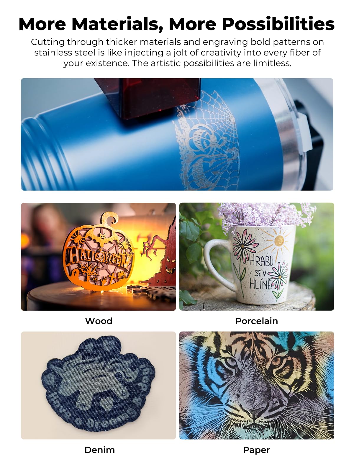 Creality 10W Laser Engraver, Falcon Pro with 3-in-1 Laser for Wood Engraving, 72W Efficient Laser Engraving Machine Fit, for Wood, Metal, Paper, Acrylic, Leather, Glass Tumbler Ring, 17" x 16"