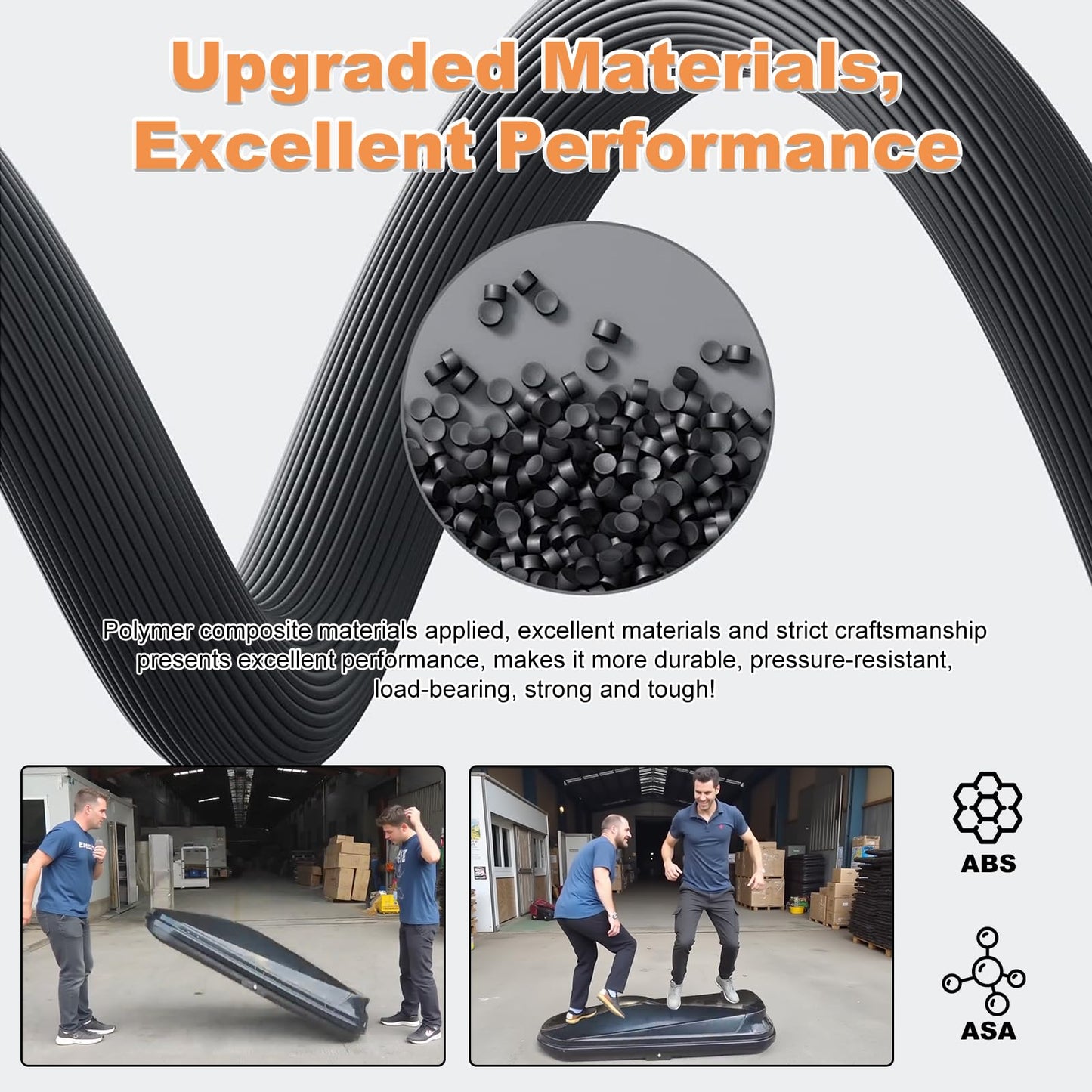 DOPERFE Rooftop Cargo Box, Hardshell Trunk Rack with Security Lock, Dual Sided Opening 15.5 cu. ft. Storage, L 58.3 in. x W 35.4 in. x H 13 in.(15.5 Cubic Feet- Black)