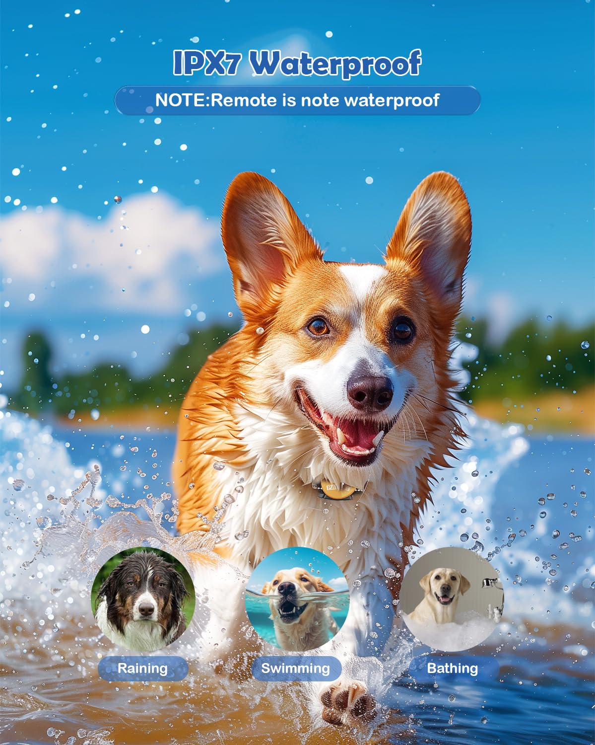 PATPET Dog Training Collar - Rechargeable Dog Training Collar with Remote for Medium Large Dogs 1000Ft Remote Range 3 Training Modes IPX7 Waterproof Black