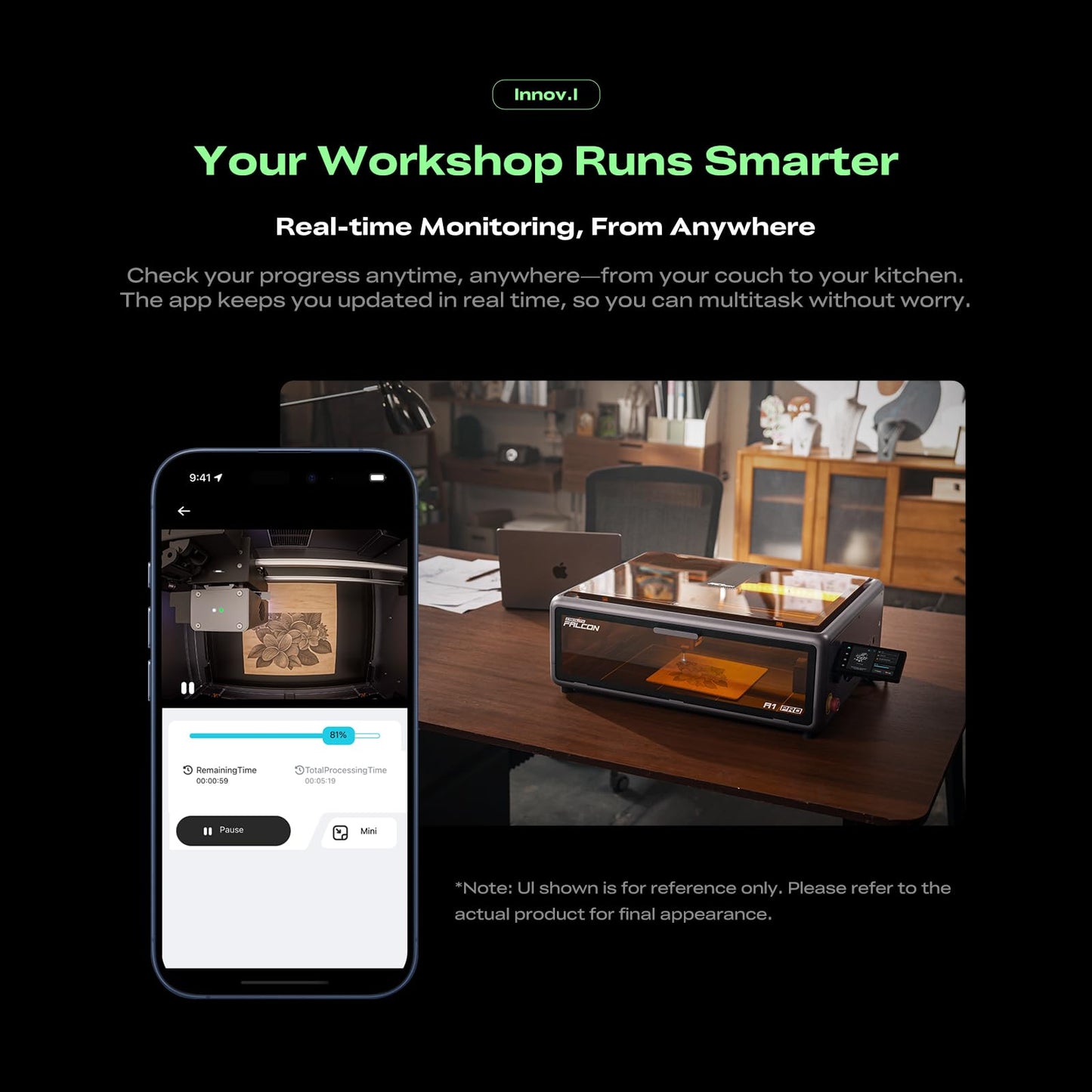 Creality Falcon A1 Pro 20W Laser Engraver, Full Enclosed 180W Output Laser Engraver Machine, Touch Screen, Auto Focus, APP Control, Pre-Assembled, Ideal for Wood and Metal, Class 1 Safety