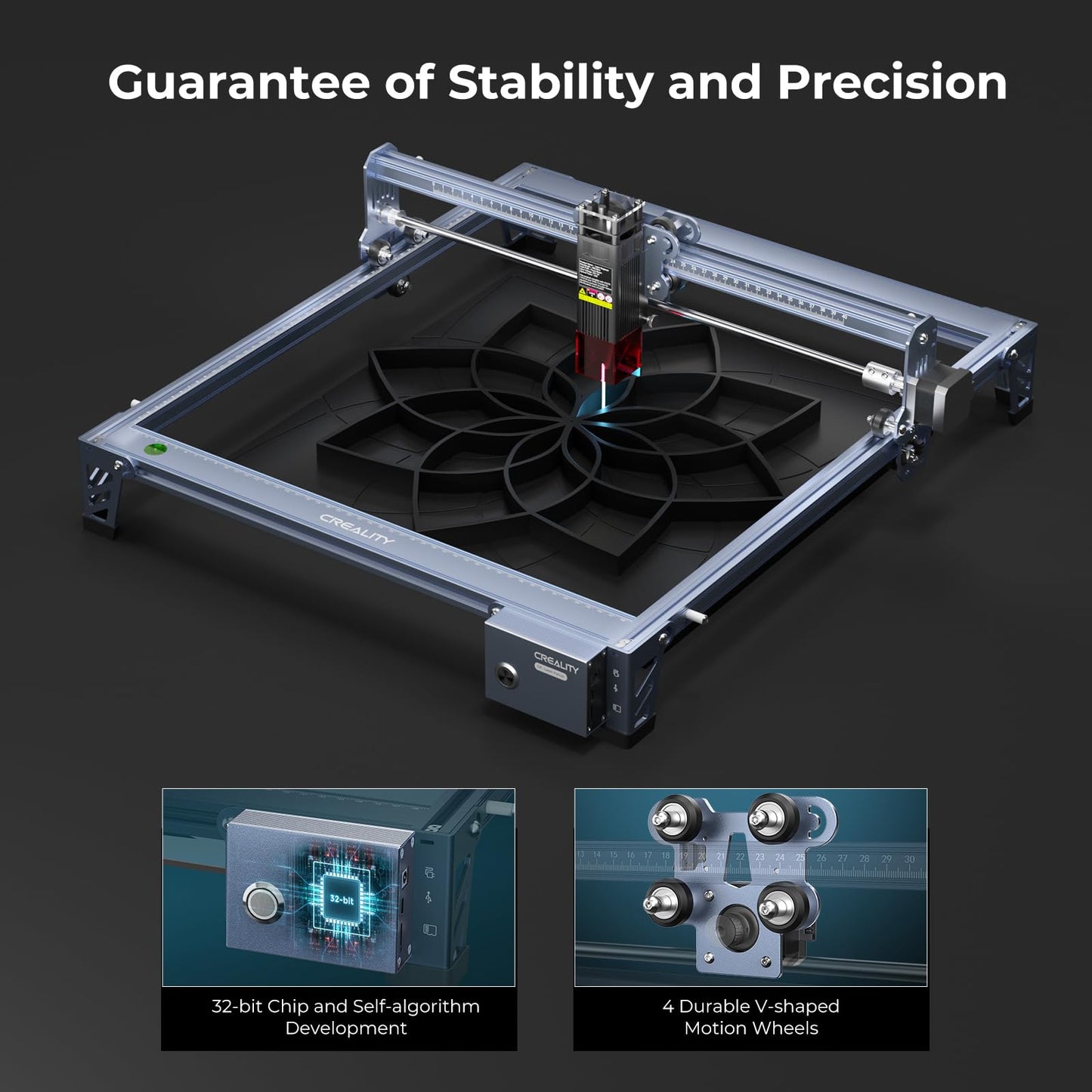 Creality Falcon 10W Laser Engraver Machine, 0.06mm High Precision Laser Engraving Machine 72W Laser Cutter and Engraver Machine for Wood Metal Acrylic Leather, 15.7"×16.3" Workspace