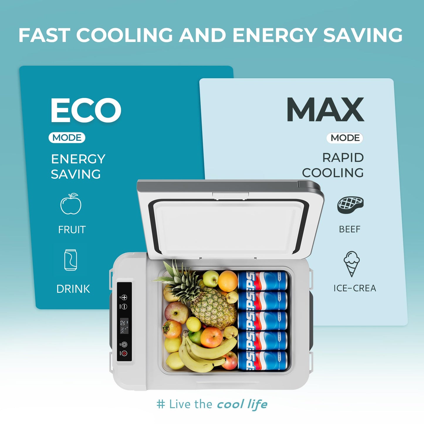 EUHOMY 12 Volt Refrigerator, 11 Quart (10L) Compressor Electric Cooler APP Control, Car Fridge 12/24V DC & 100-240V AC, Car refrigerator -4℉~68℉, Portable Freezer for RV, Camping, Travel