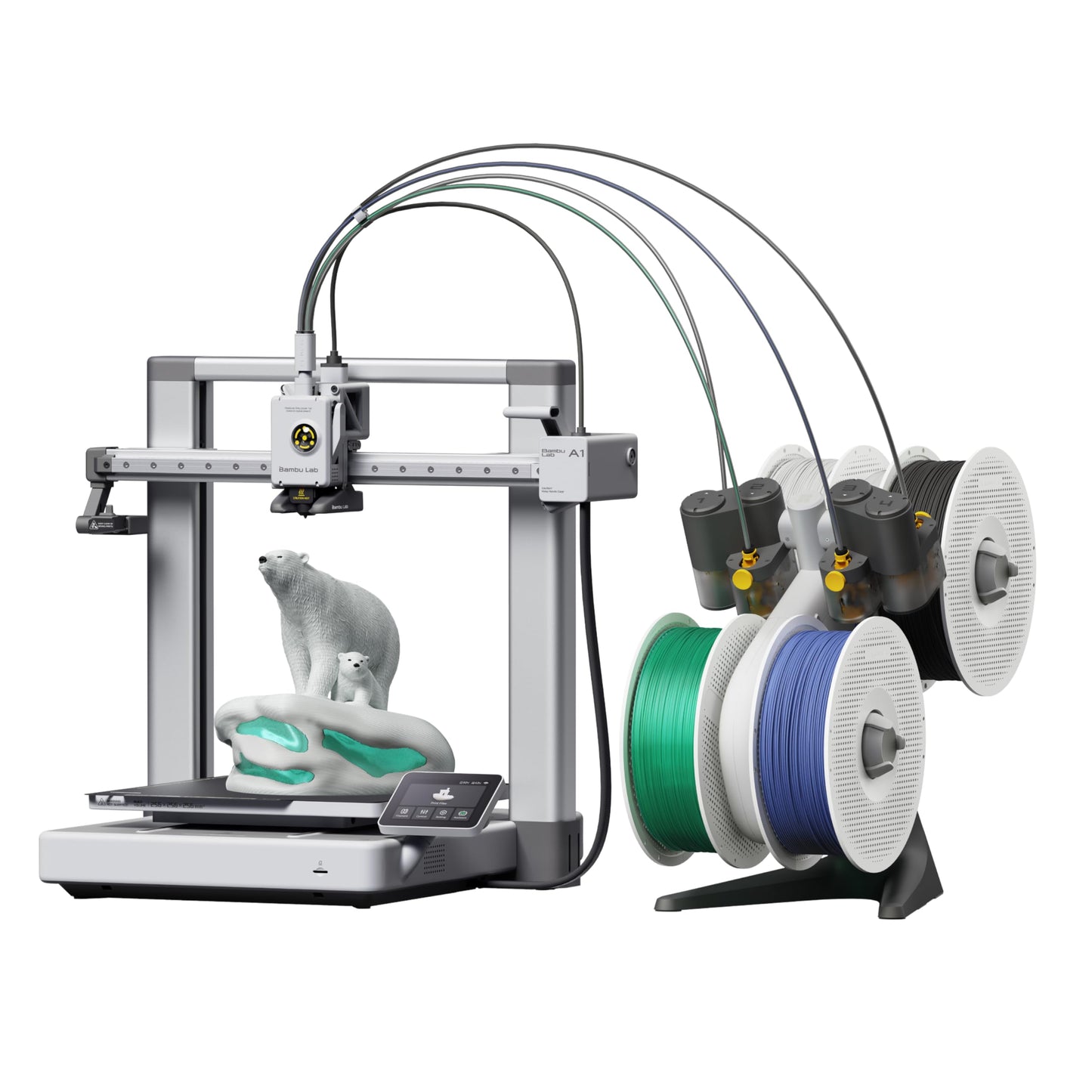 Bambu Lab A1 Combo, A1 3D Printer and AMS lite, Support Multi-Color 3D Printing, High Speed & Precision, Full-Auto Calibration & Active Flow Rate Compensation, ≤48 dB Quiet FDM 3D Printers
