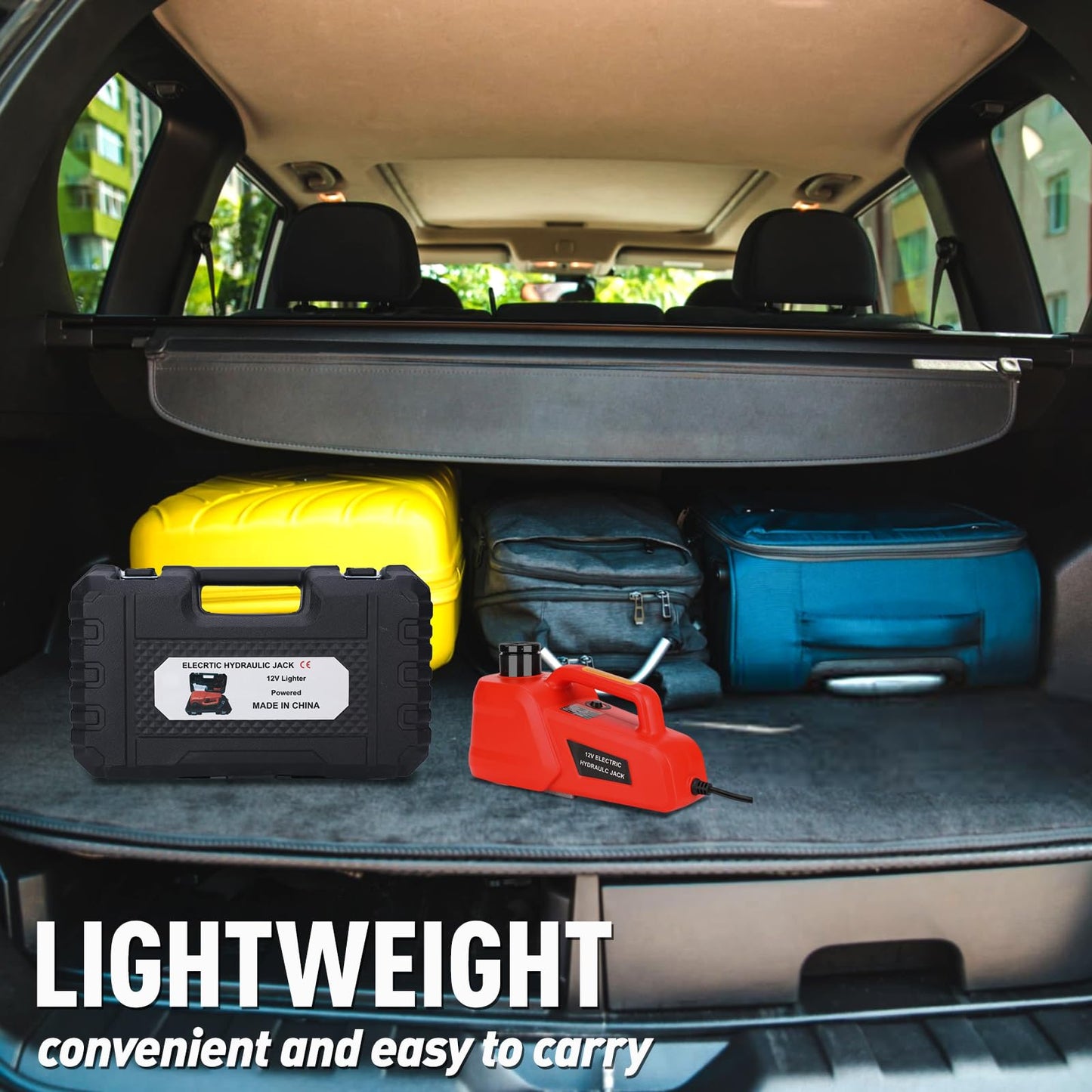 ROGTZ Electric Hydraulic Car Jack Kit 5 Ton 12V Ultra-Portable Auto Car Lift with 17.7 Inch Range for SUV Sedan Truck Repair Floor Jack for Tire Change Lightweight for Easy Storage