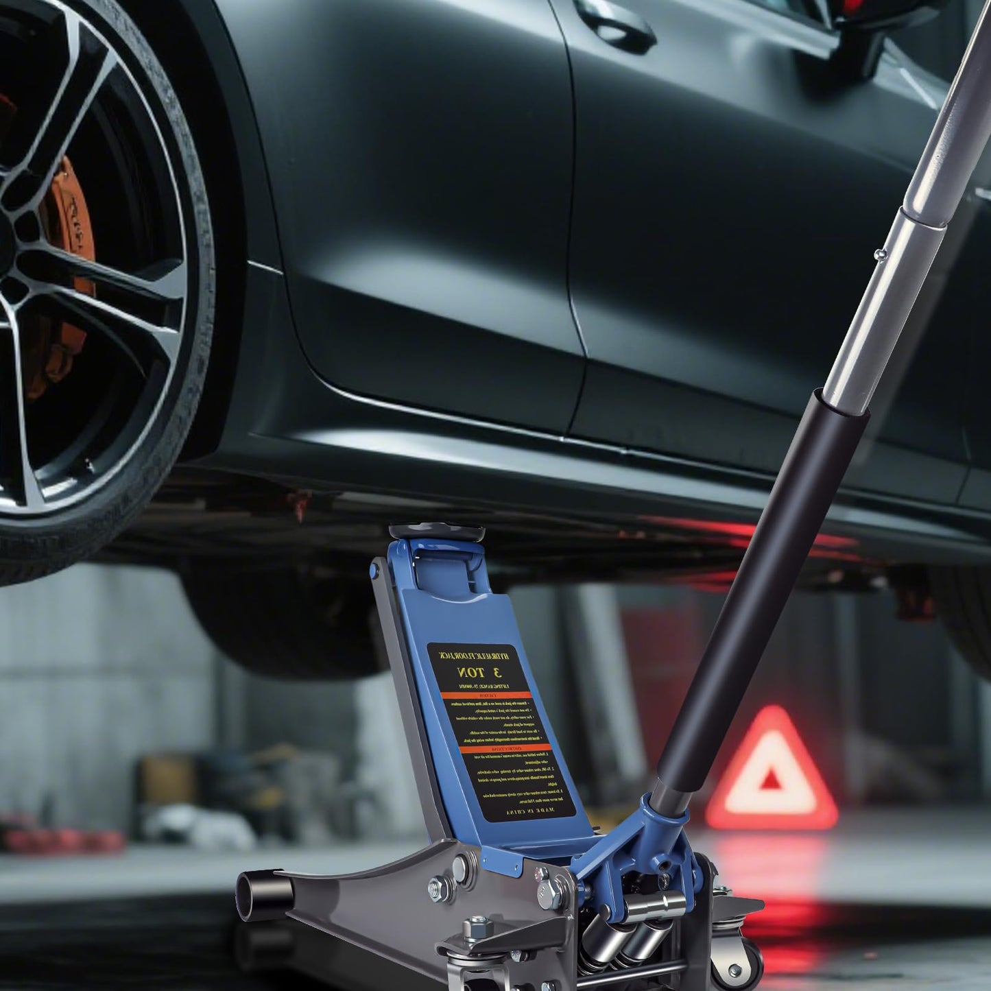 LARBANKE 3 Ton Floor Jack with Dual Pistons Quick Lift Pump,6600 LBS Low Profile Carbon Steel Floor Jack,Lifting Range 2.87"-19.69",for Sport Utility Vehicle,Blue