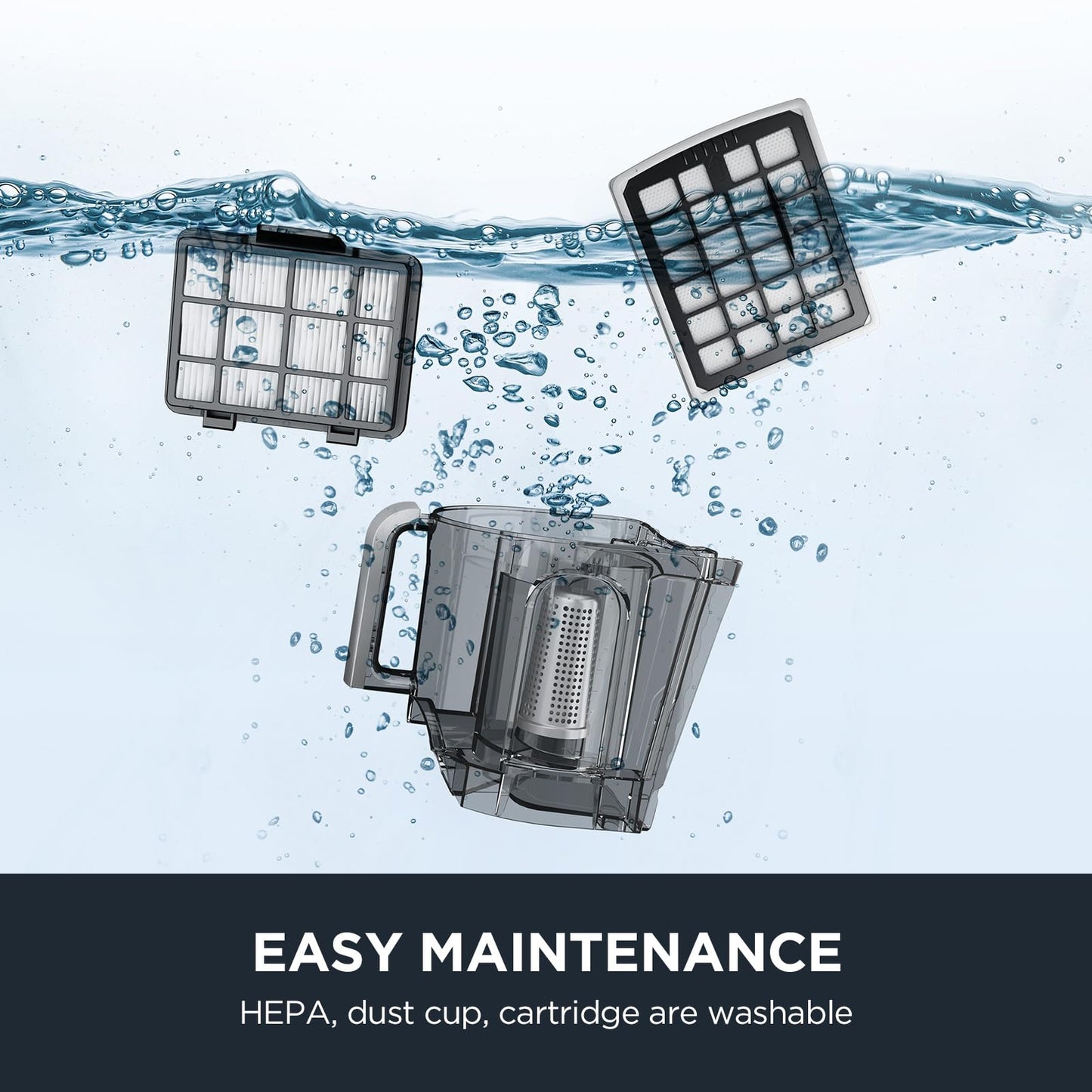 Eureka Bagless Canister Vacuum Cleaner, Lightweight Vac for Carpets and Hard Floors, Silver with Black, NEN180