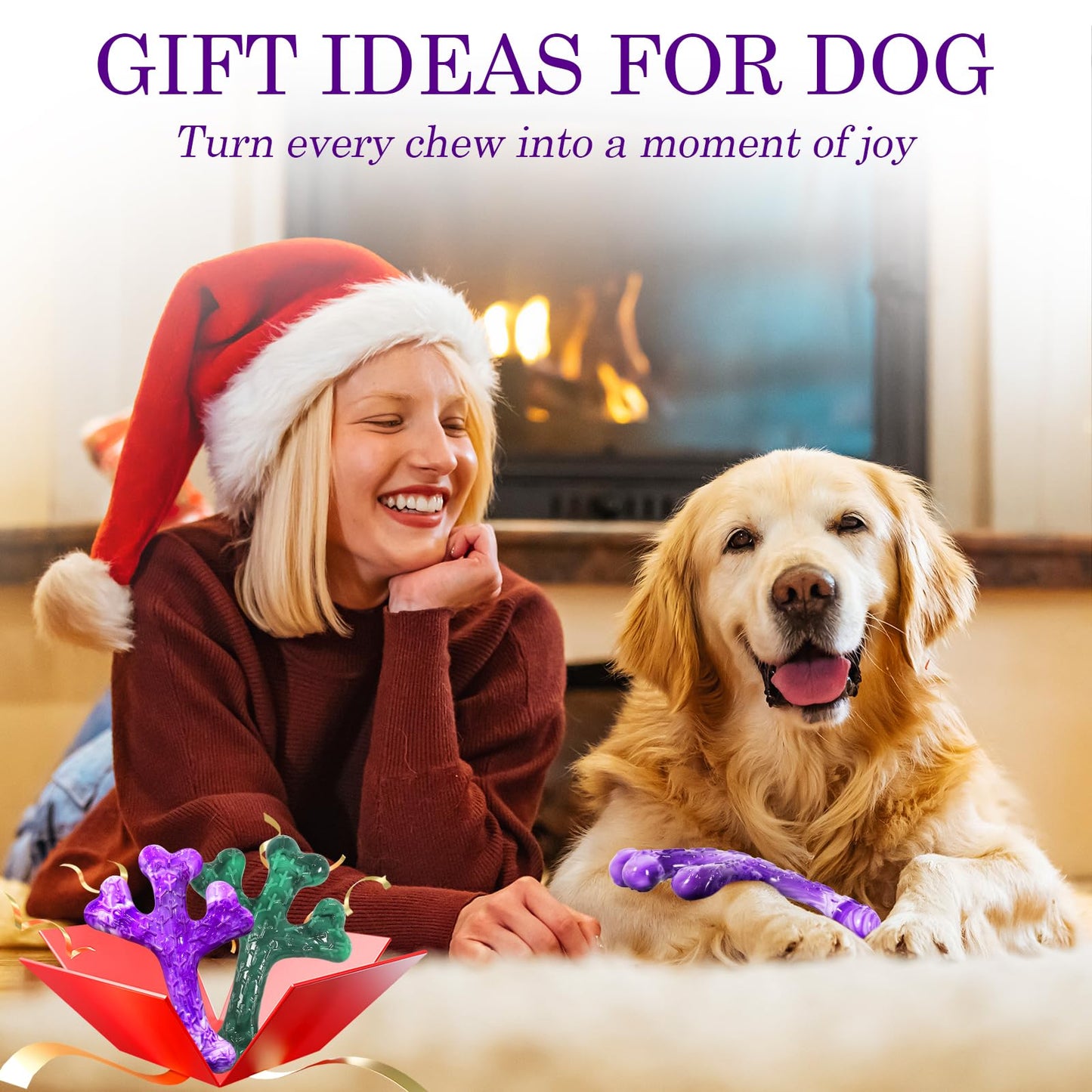 Frienhund Aggressive Chewers Dog Chew Toys - 2 Pack Tough Dog Toys for Aggressive Chewers Large Breed, Indestructible Dogs Toy for Gift, Interactive to Keep Them Busy