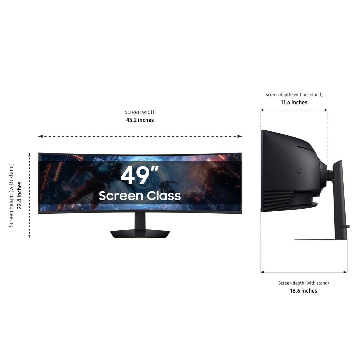 SAMSUNG 49-inch Odyssey G9 (G91F) DQHD, 144Hz, Curved Gaming Monitor, Ultra-Wide 32:9 Screen, DisplayHDR 600, AMD FreeSync™ Premium Pro, Ergonomic Stand, LS49FG910ENXZA, 2025