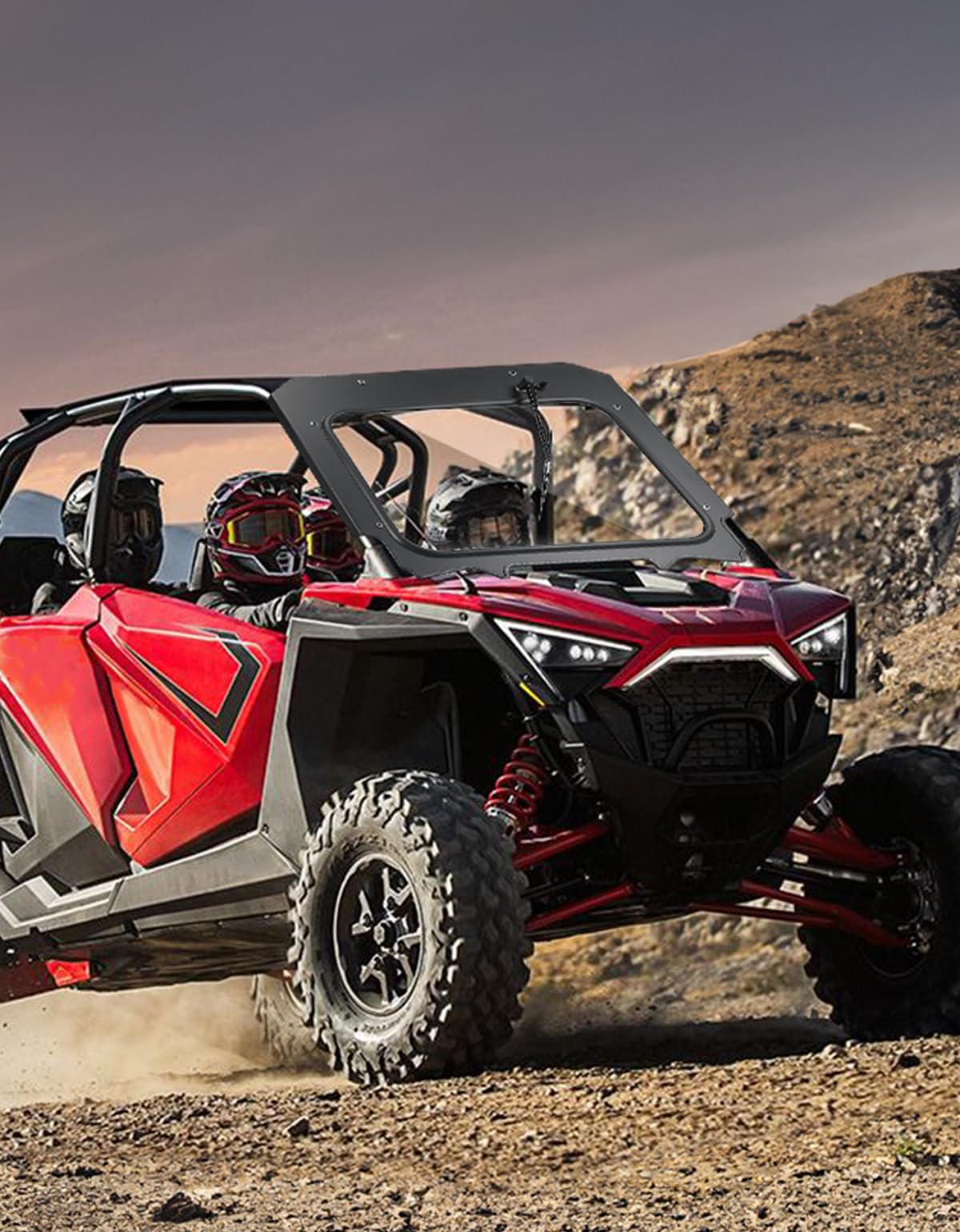 KEMIMOTO PRO XP Electric Wiper Windshield Travel on Rainy Day Compatible with Polaris RZR PRO XP/RZR Turbo R 2020-2024, Scratch Resistant Heavy Duty Front Full Glass Window Automatic Mode