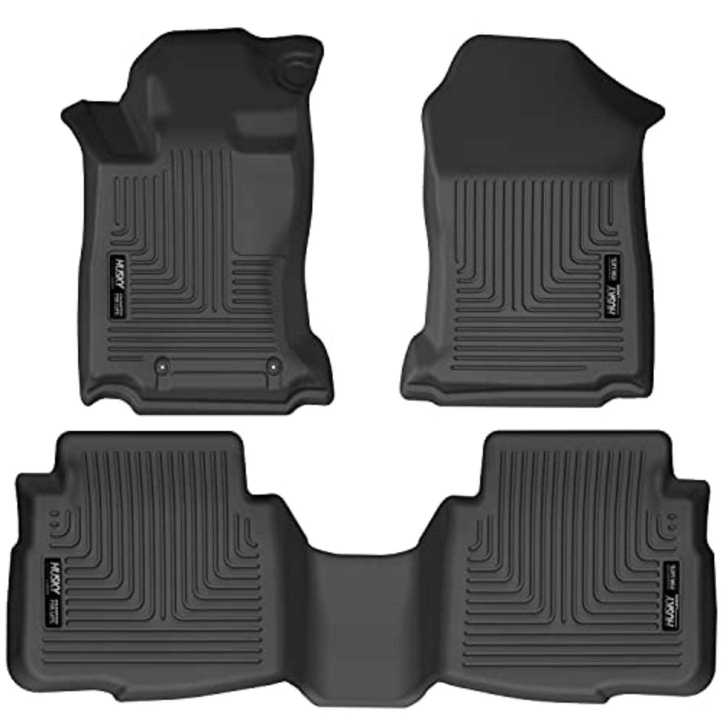 Husky Liners Weatherbeater Floor Mats | Fits 2020-2025 Subaru Legacy & Subaru Outback | Front & 2nd Row, 3-pc Black - 95541