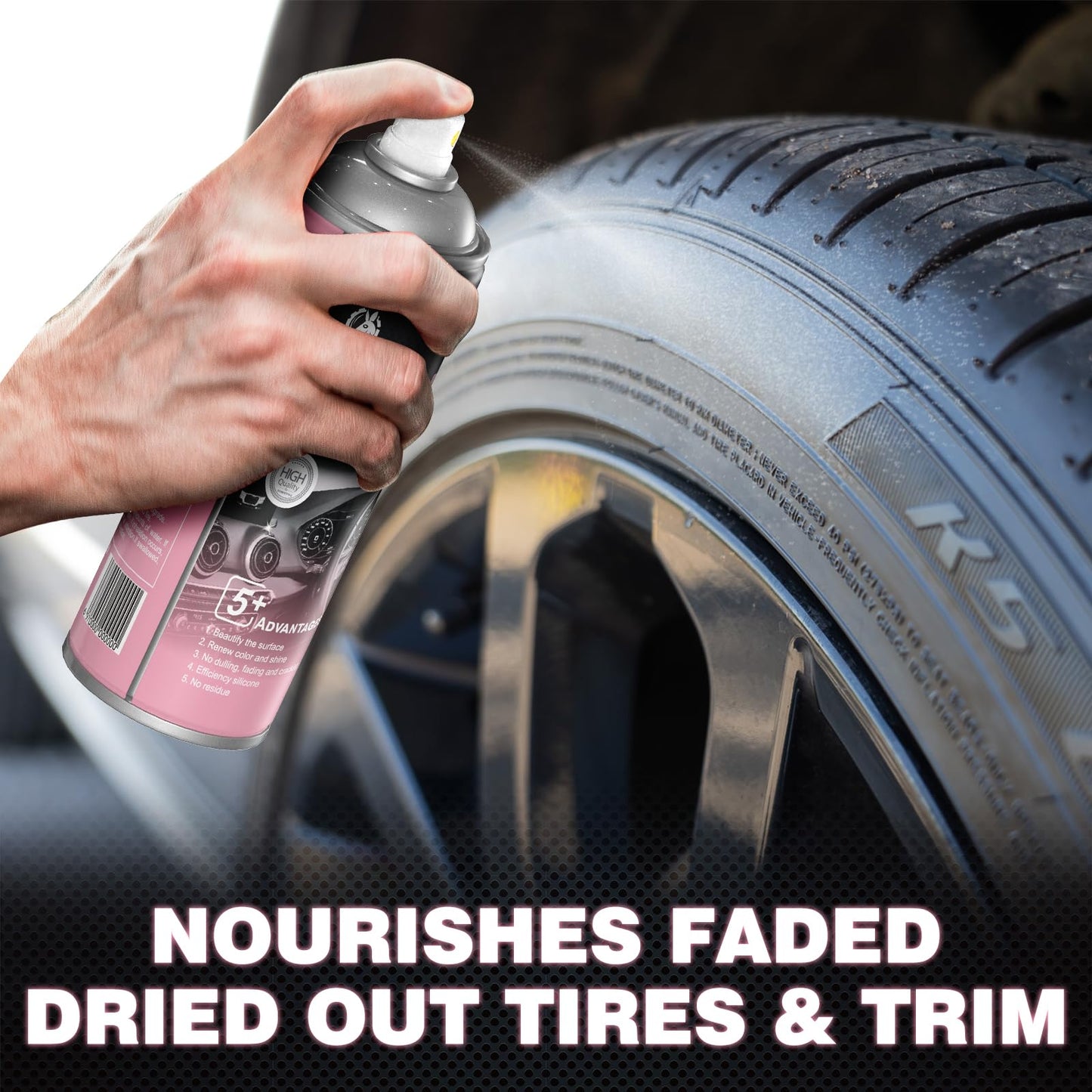 Car Interior Cleaner, Polishing Cleaner Detailer Spray for Vehicle Detailing, 450ml Aerosol 15 fl oz with Iron Can (2-Pack)