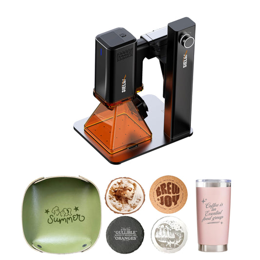 Sielux SL2 AI Laser Engraver Machine, Only 1.76 lbs, 4000mm/s Lightning Speed, Ultra HD Handheld Portable Laser Engraving Machine for Wood, Leather, Acrylic, Glass, Coated Metal and More (Trubo)