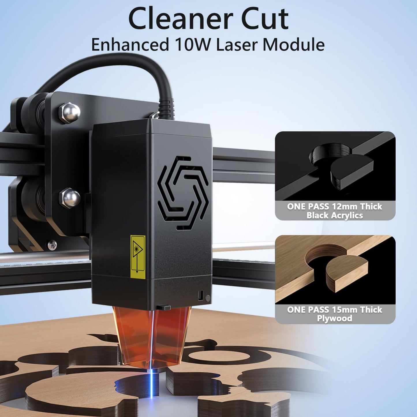 ORTUR Laser Master 2 S2 LU2-10A Laser Engraver Laser, 10000mW Engraving Cutting Machine, Class 4 High Accuracy Laser Cutter, DIY Laser Marking for Metal