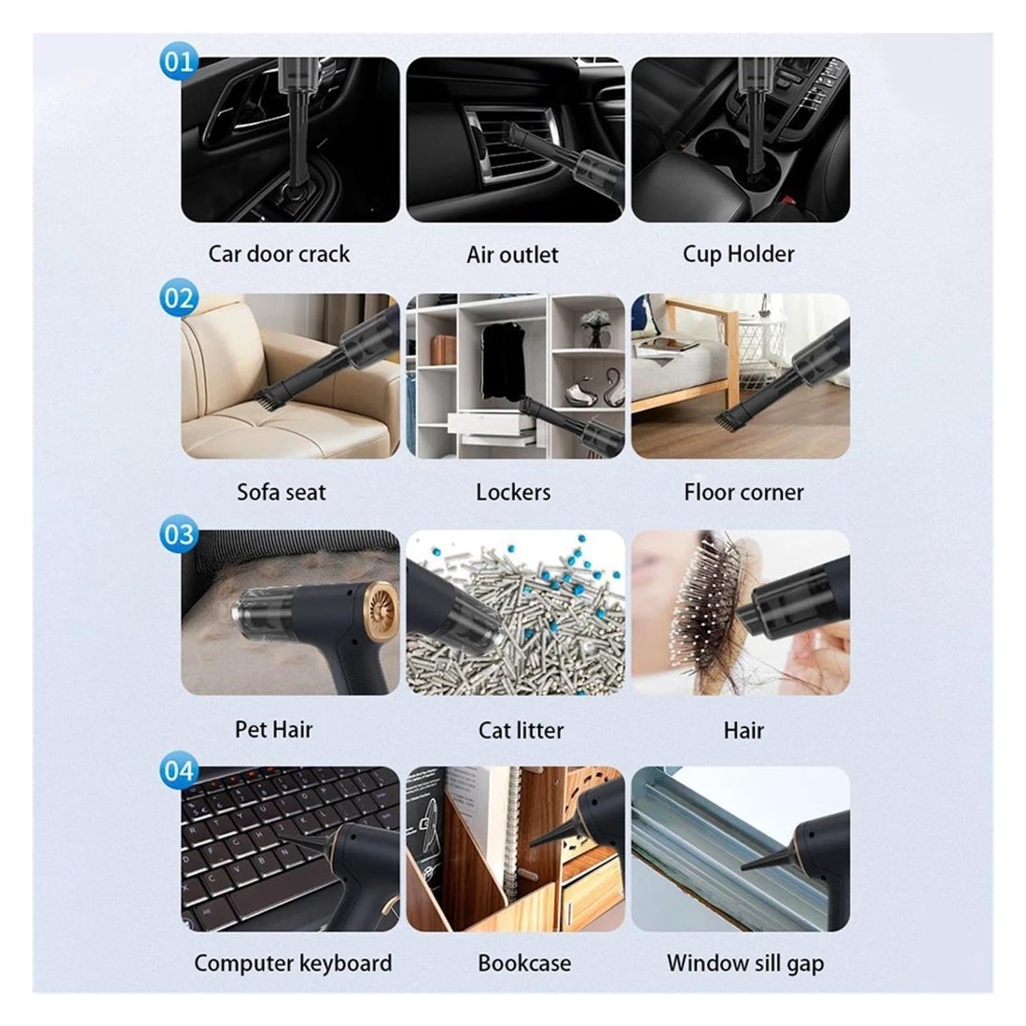 PBCGTFHJK Car Vacuum Cleaner Portable Wireless Cleaner Powerful Strong Suction Handheld Cleaning Machine Home Appliance(Pro 2hepa)