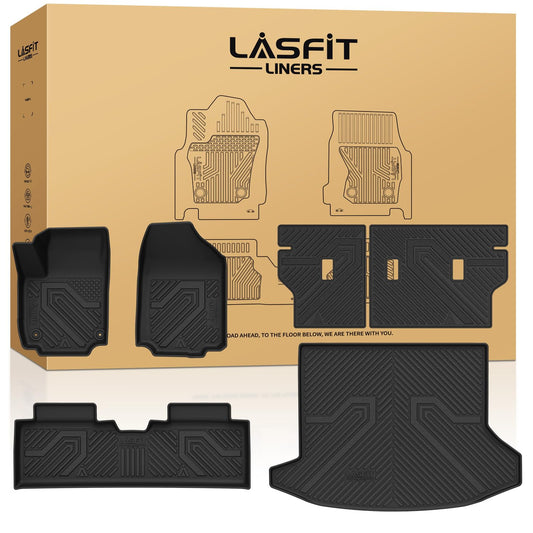 LASFIT Floor Mats & Cargo Liner with Backrest Mat 2025-2026 for Chevrolet Chevy Equinox/GMC Terrain (Not for Equinox EV), All Weather TPE Custom Fit Floor Mats, Car Mats Full Set for Equinox/Terrain