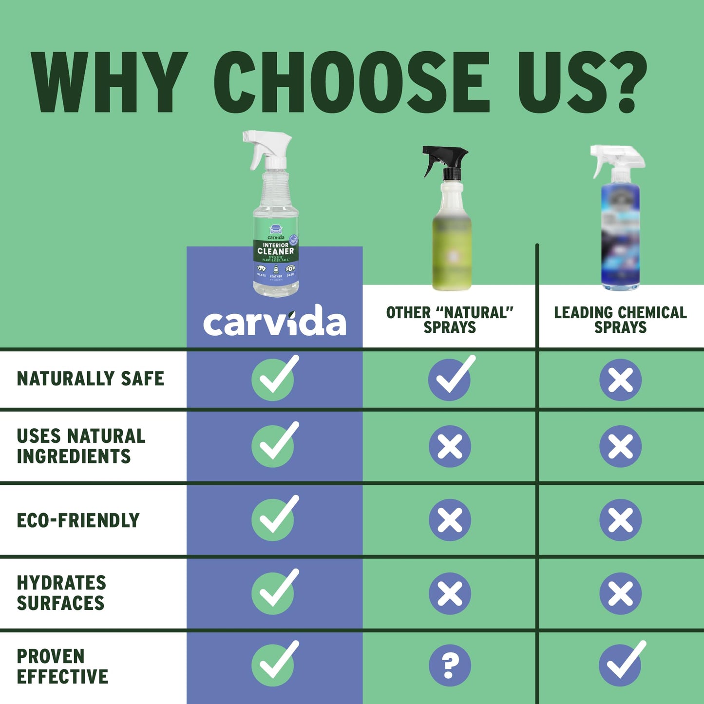 Carvida Interior Cleaner, All-Purpose Car Cleaning Spray, Natural Grapefruit Scent, 16oz