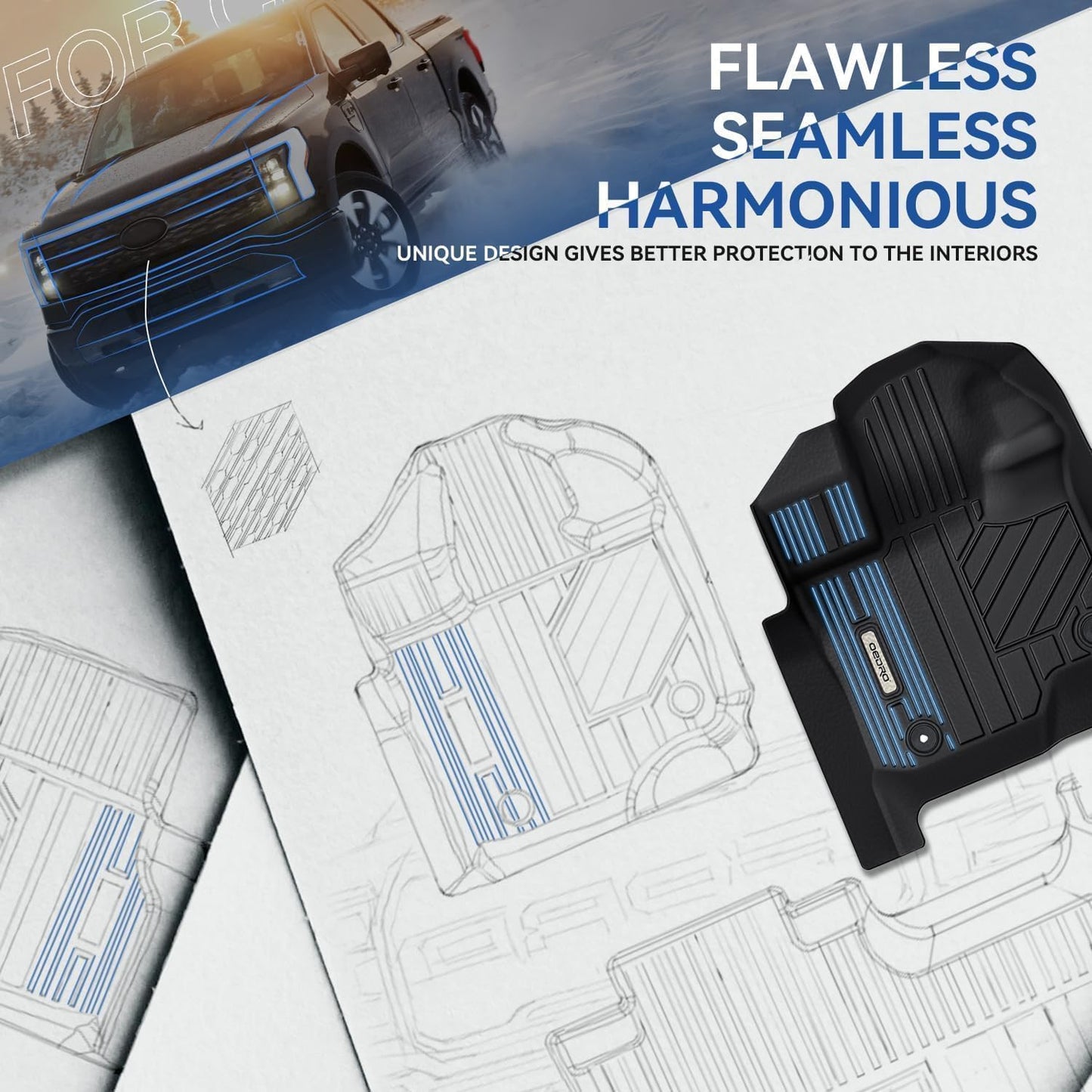 OEDRO Floor Mats Fit for 2017-2022 Honda CR-V (NOT for Hybrid), TPE All-Weather Custom Fit for Front, Rear & Cargo Mat in Lower Position, Honda CRV Mats Accessories, Black