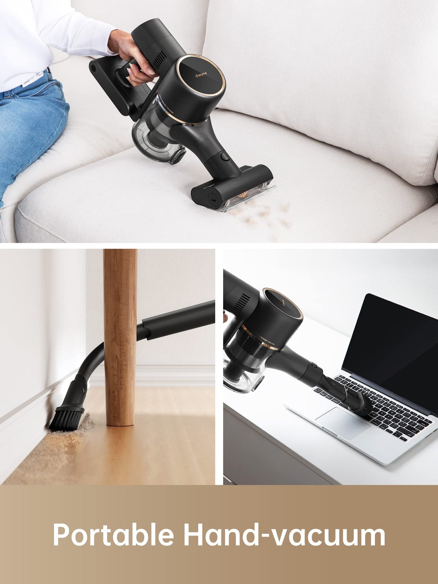 DREAME R10 Pro Cordless Vacuum Cleaner for Home, 6-in-1 Cordless Stick Vacuum Rechargeable, 65Mins Runtime, Powerful Suction, Wireless Vacuum Cleaner for Hardwood Floor, Carpet, Tile, Pet Hair, Black