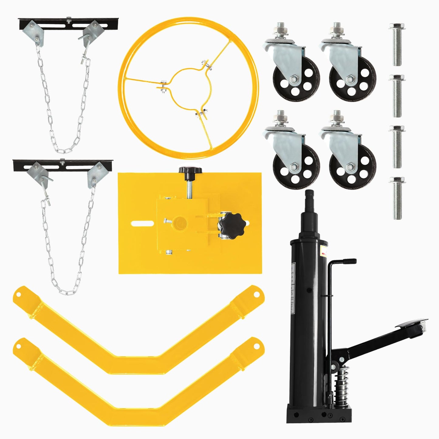 Transmission Jack Heavy Duty Professional Hydraulic High Lift 2 Stage Adjustable Telescoping 1/2Ton Capacity Transmission Jack Adapter for Floor Jack Car Lift (Canary Yellow)