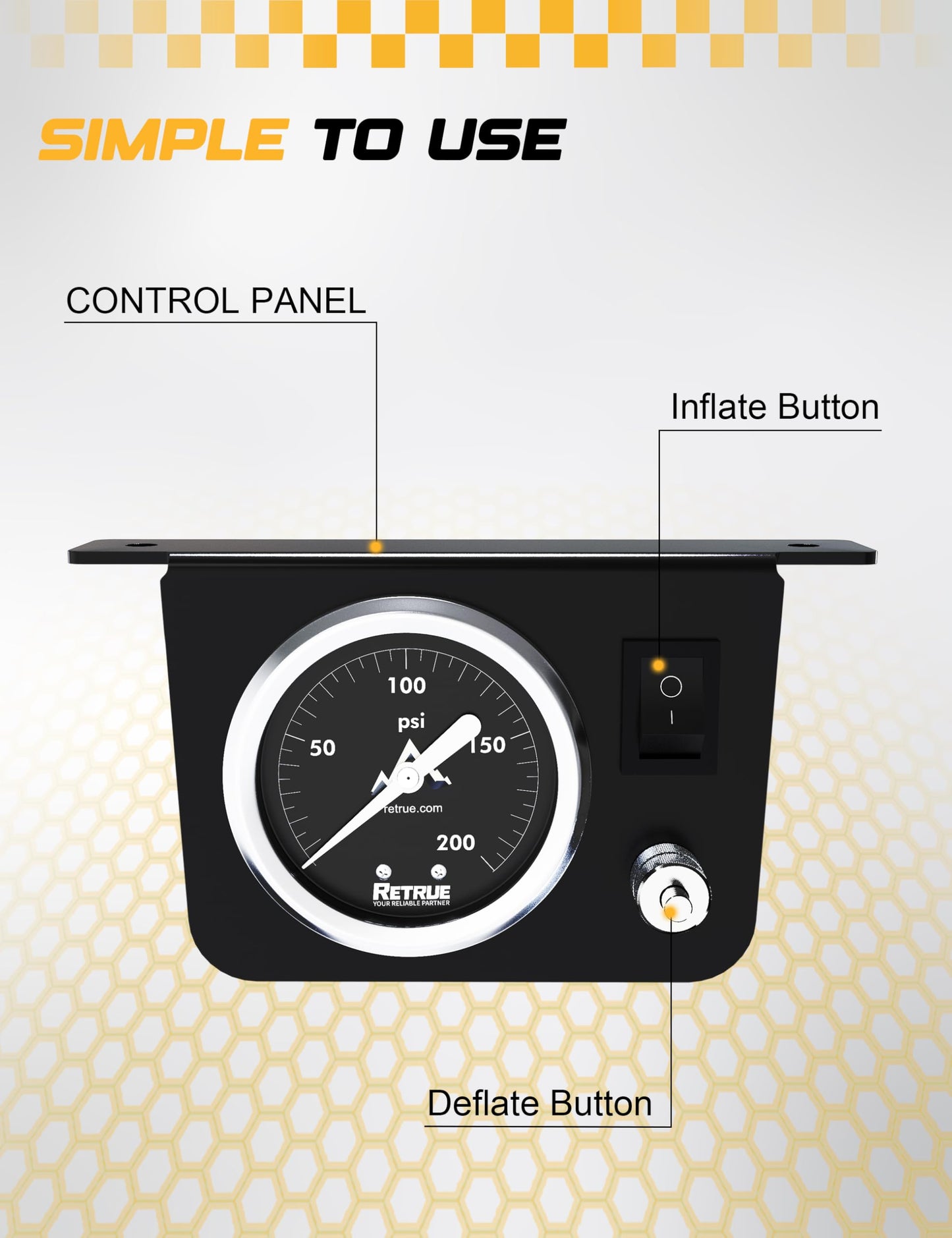 RETRUE Onboard Air Compressor System for Truck Airbag Suspension - Universal Air Bag Compressor kit for Ford F150, F250, F350, Chevrolet Silverado, GMC Sierra, Dodge Ram and More Air bags Kit