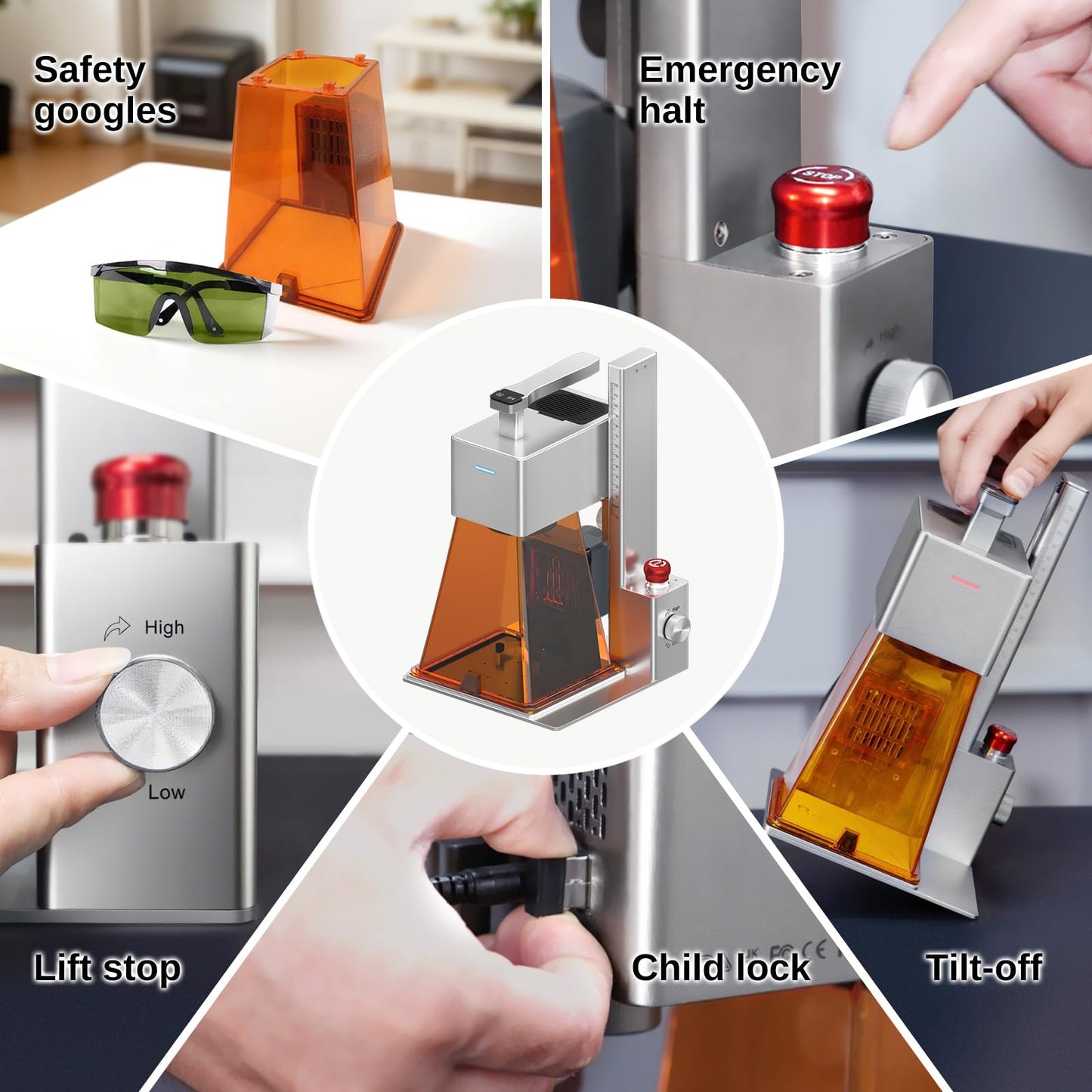 Raymoto R1 Laser Engraver 10W (10000mW), Portable and Handheld Laser Engraving Machine, 2000mm/s Lightning Speed Ultra HD Laser Engraving Machine for Wood Metal Leather Acylic Engraving Laser Cutter