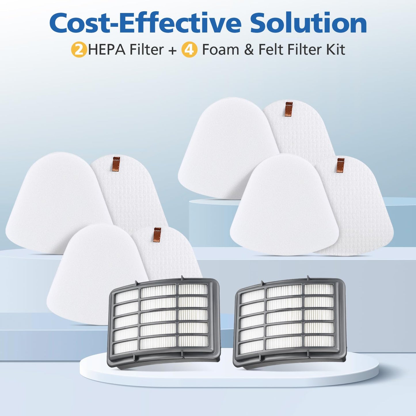 4+2 Pack Filters for Shark Vacuum Navigator Lift Away Filter Replacement Models NV350 NV351 NV352 NV355 NV356E NV360 UV440 UV540 CU500 XFF350 XHF350