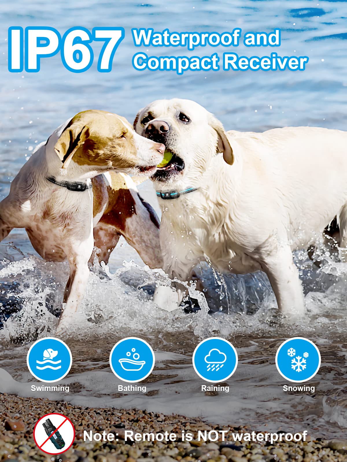 Bousnic Dog Shock Collar 2 Dogs (5-120Lbs) - 3300 ft Waterproof Training Collar for Dogs Large Medium Small with Rechargeable Remote, Beep (1-8) Vibration (1-16) and Humane Shock (1-99) Modes