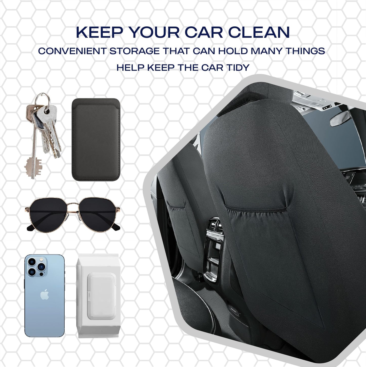 Skechers Memory Foam Leather Car Seat Covers, Air Cool Mesh Thick Seat Covers, Car Seat Covers Front Seats Airbag Compatible, Automotive Comfort for Most Cars, Vans, Trucks, SUV,Black