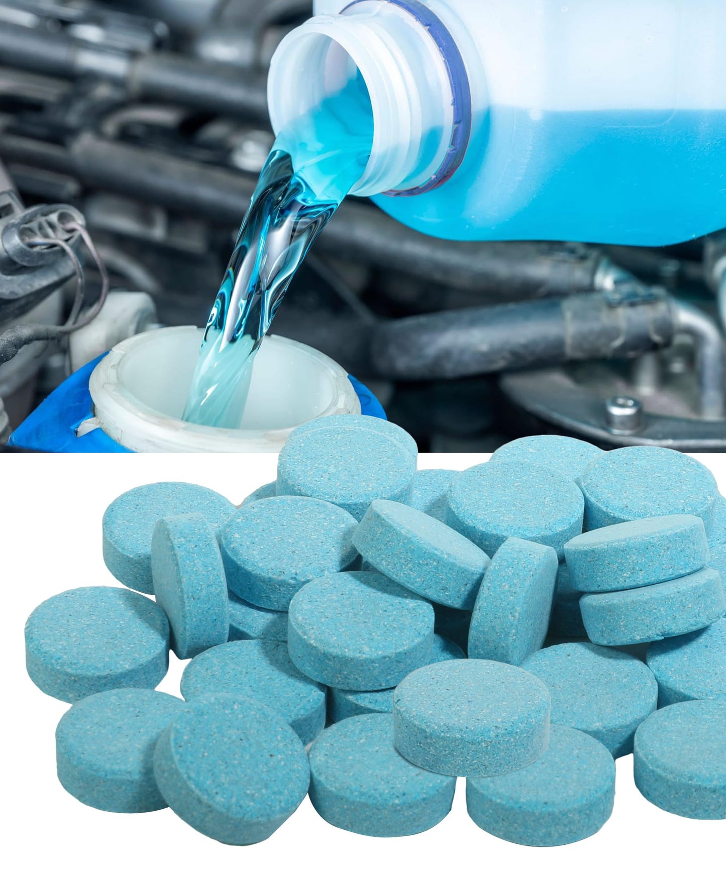 UBOG 50PCS Windshield Washer Fluid,Windshield Washer Tablets,Car Accessories Windshield Washer Fluid Concentrate,Car Windshield Washer Fluid,Automotive Glass Cleaner,Use for Remove Windshield Stains