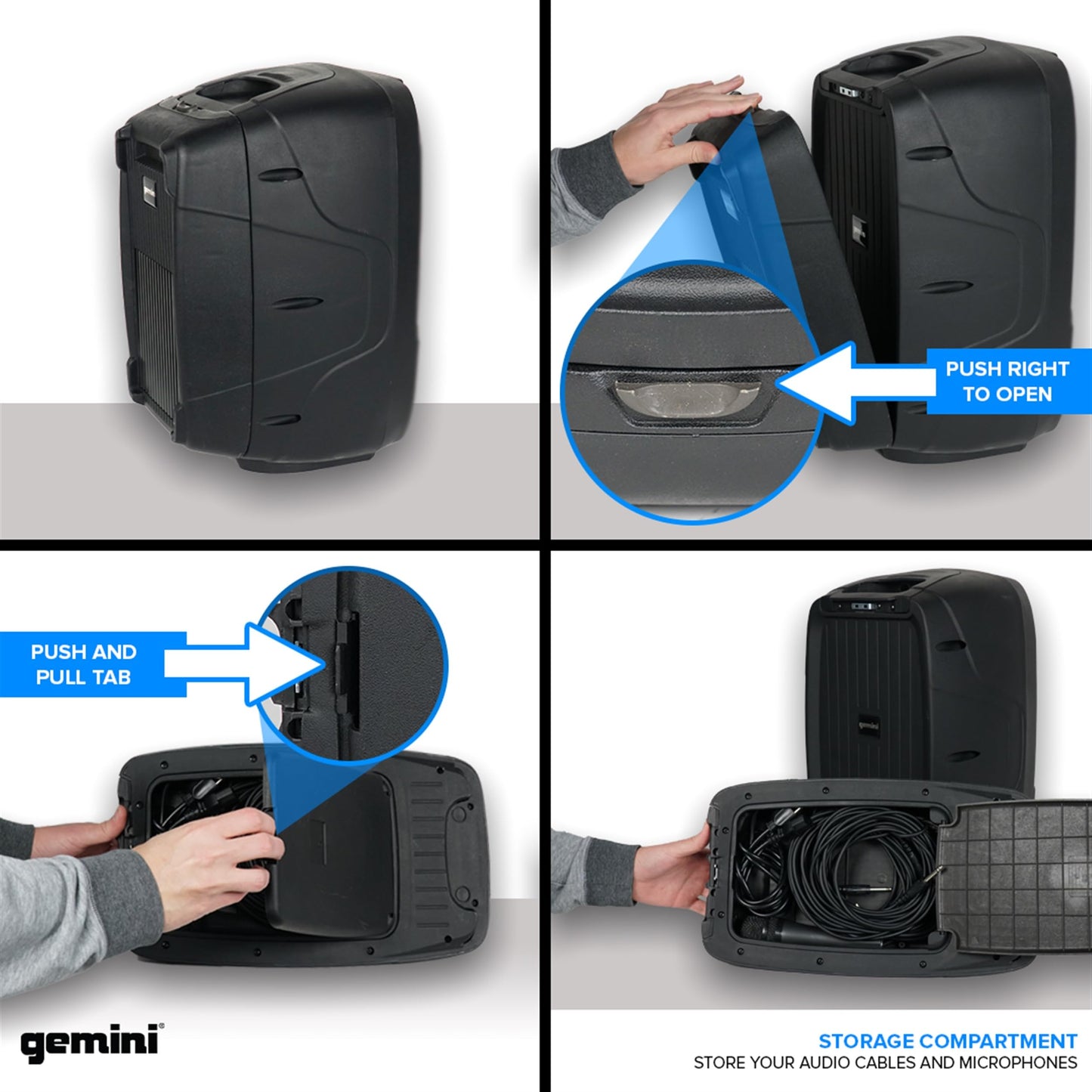 Gemini Portable PA System with Stands, Bluetooth, 600W Powered System with 6-Channel Mixer, Dual 10" Speakers, Mic & Cables—All-in-One for Events, DJs & Fitness (ES-210MXBLU-ST)