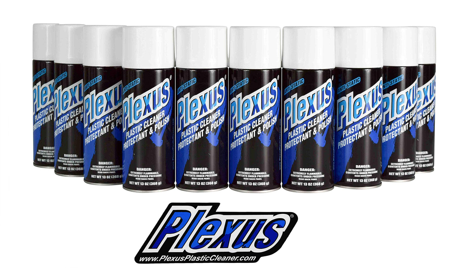 Plexus 20214 Aerosol Plastic Cleaner Protectant and Polish 13oz Can Made in USA with Sticker (10 Pack)