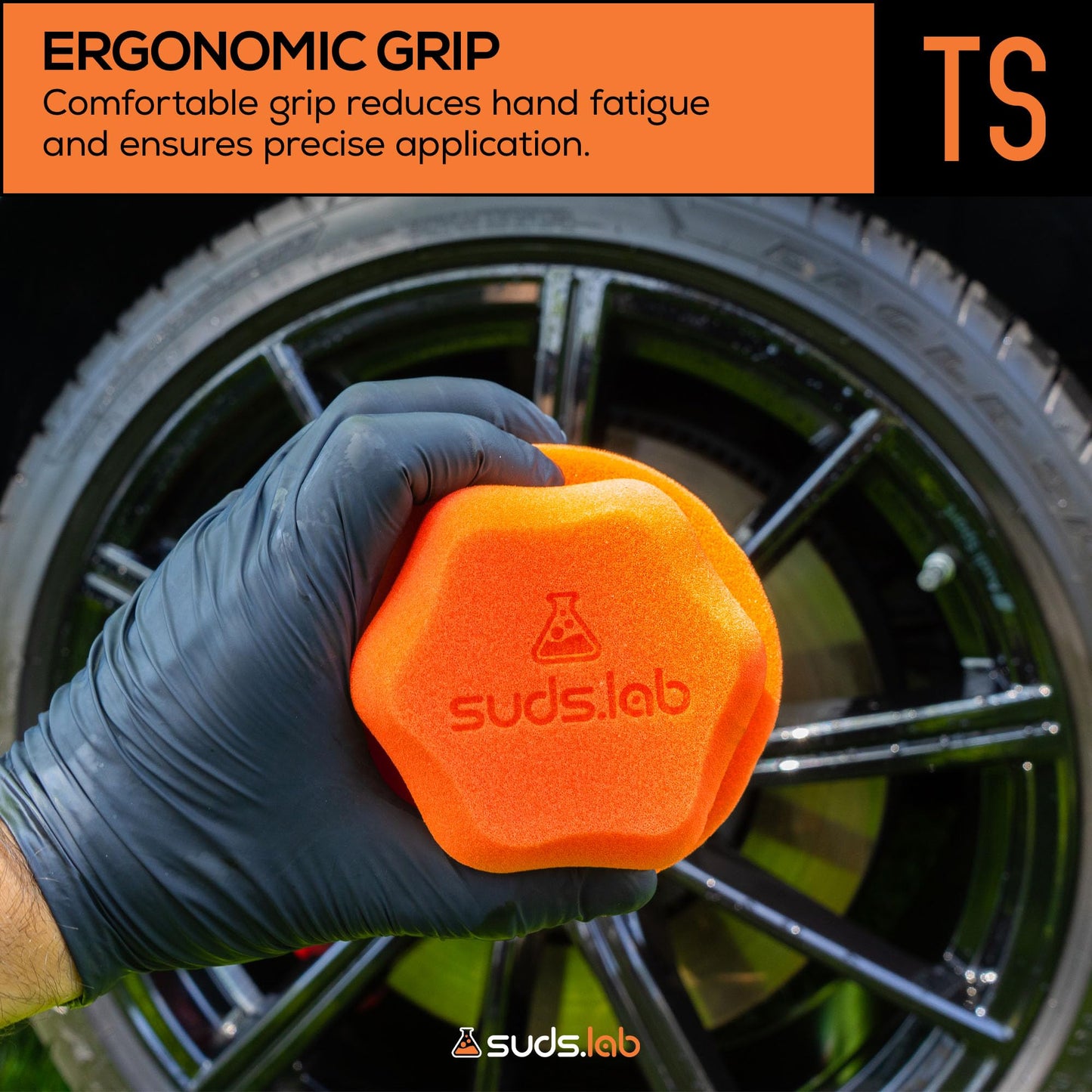 Suds Lab TS Tire Shine Applicator - Reusable Foam Applicator for Tire Treatments - Use with Tire Gel, Tire Shine, Tire Wet, Tire Balm, and More!