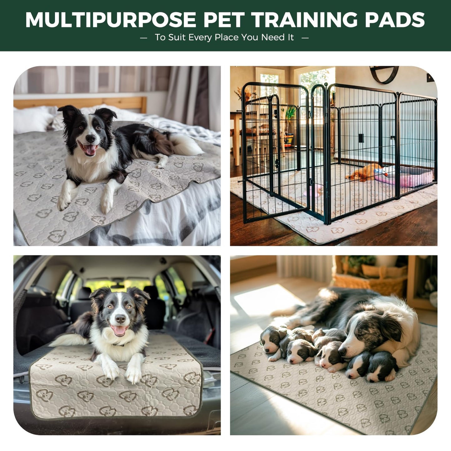 FXW Washable Pee Pads for Dogs, Puppy Pads with Super Absorbent, Specifically Designed for FXW Rollick/Homeplus 24inch 8 Panels Dog Playpen, 63" Square, Khaki, 1 Pack